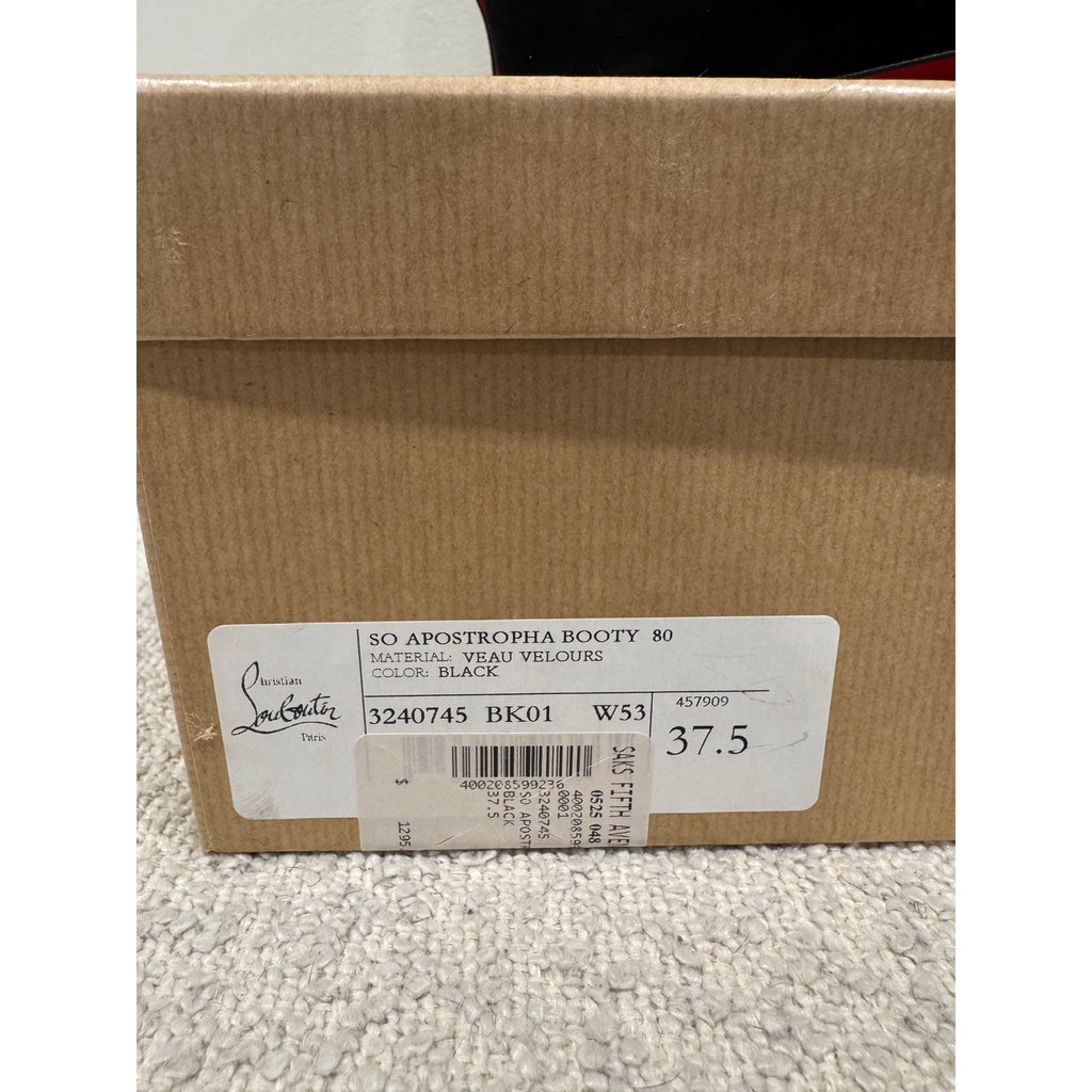 CHRISTIAN LOUBOUTIN So Apostropha Booty 80 Suede Black Ankle Boots