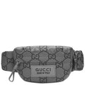 Gucci GG Nylon Belt Bag Grey Unisex Crossbody Waist Bag Silver Hardware NWT