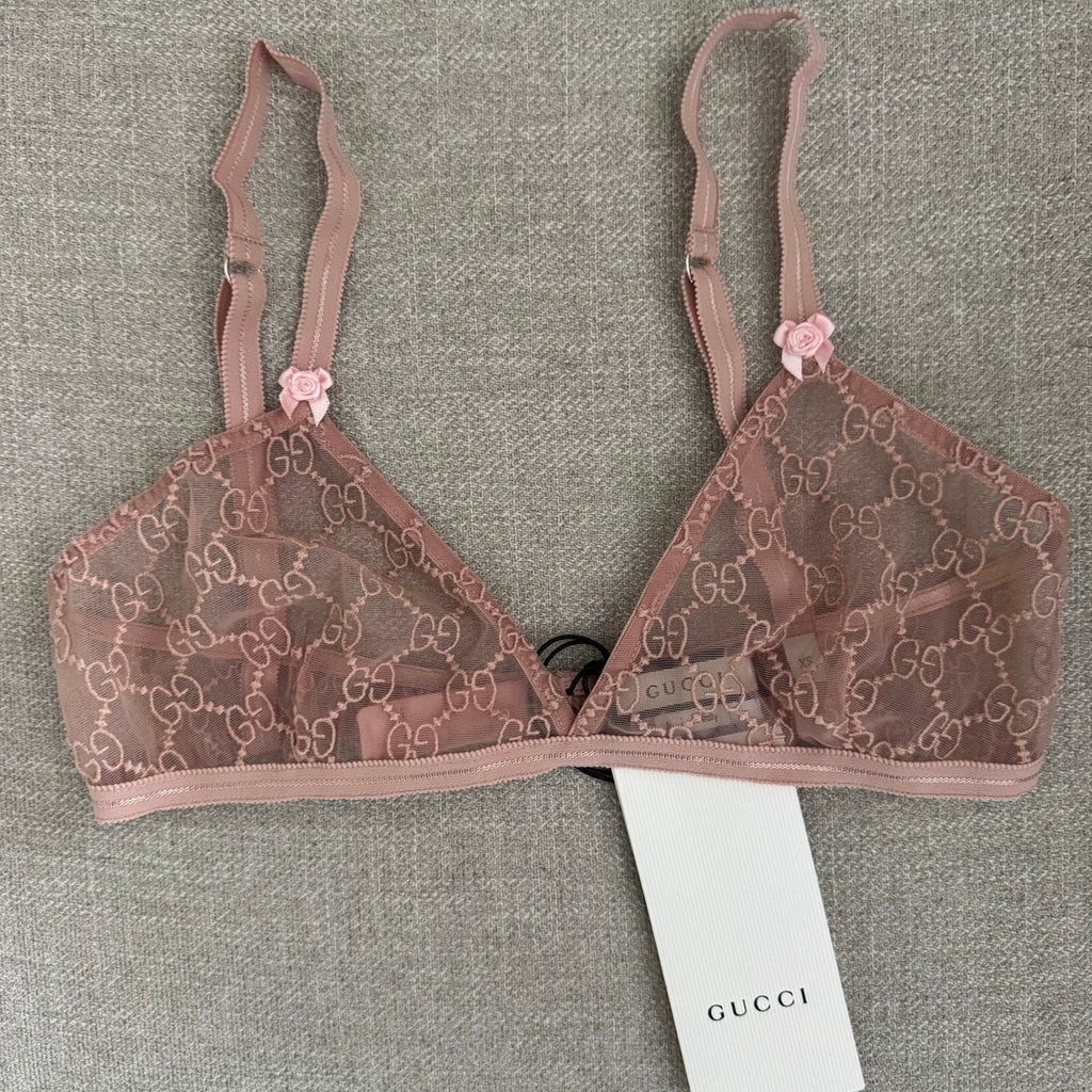 GG All Over Embroidered Tulle Lingerie Set size  XS