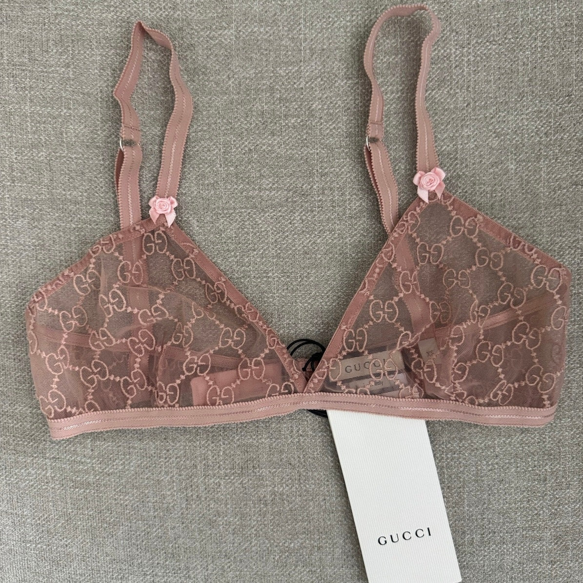 GG All Over Embroidered Tulle Lingerie Set size  XS