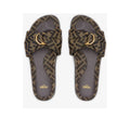 Fendi Feel Knotted Slide Sandals Brown FF Logo Satin Slides Size 37 Brand New in Box