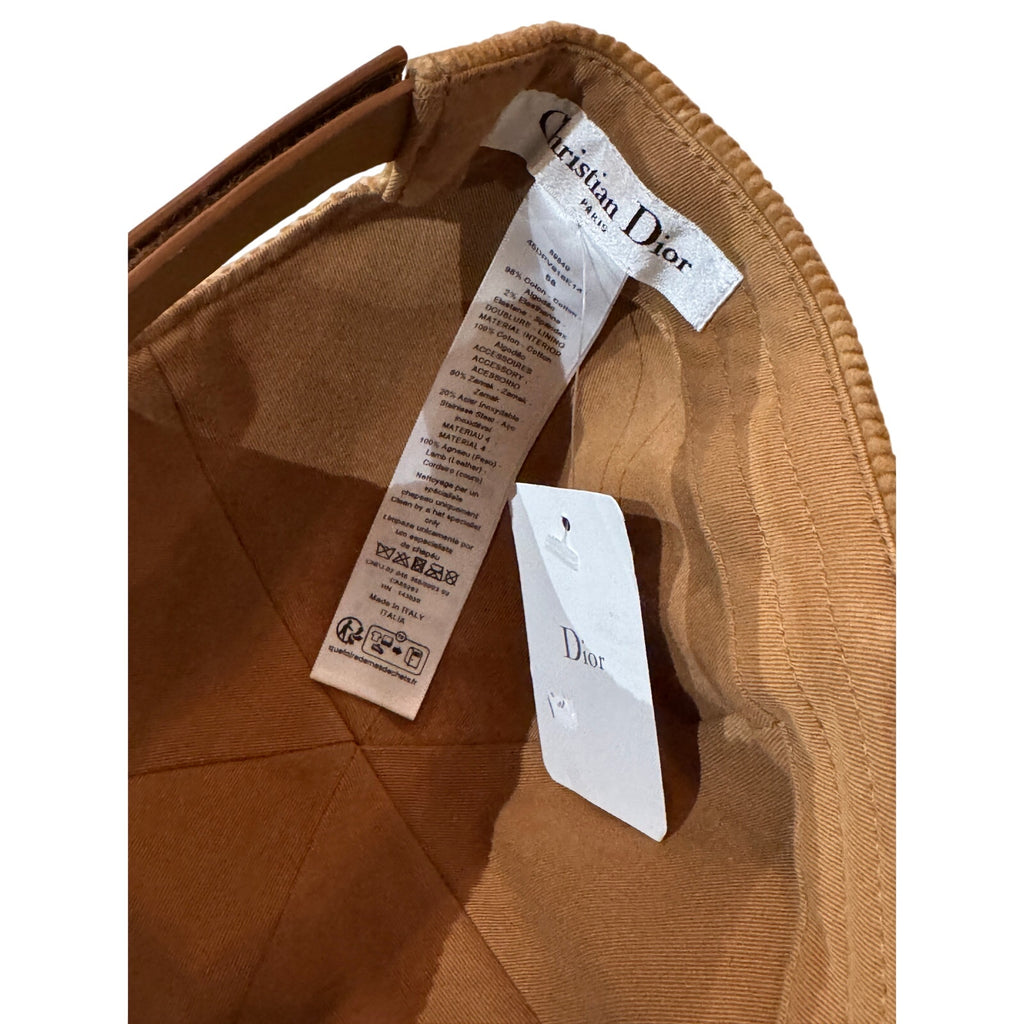 Dior D-Player Cap Camel Corduroy Baseball Cap – Size 58 Medium – NWT