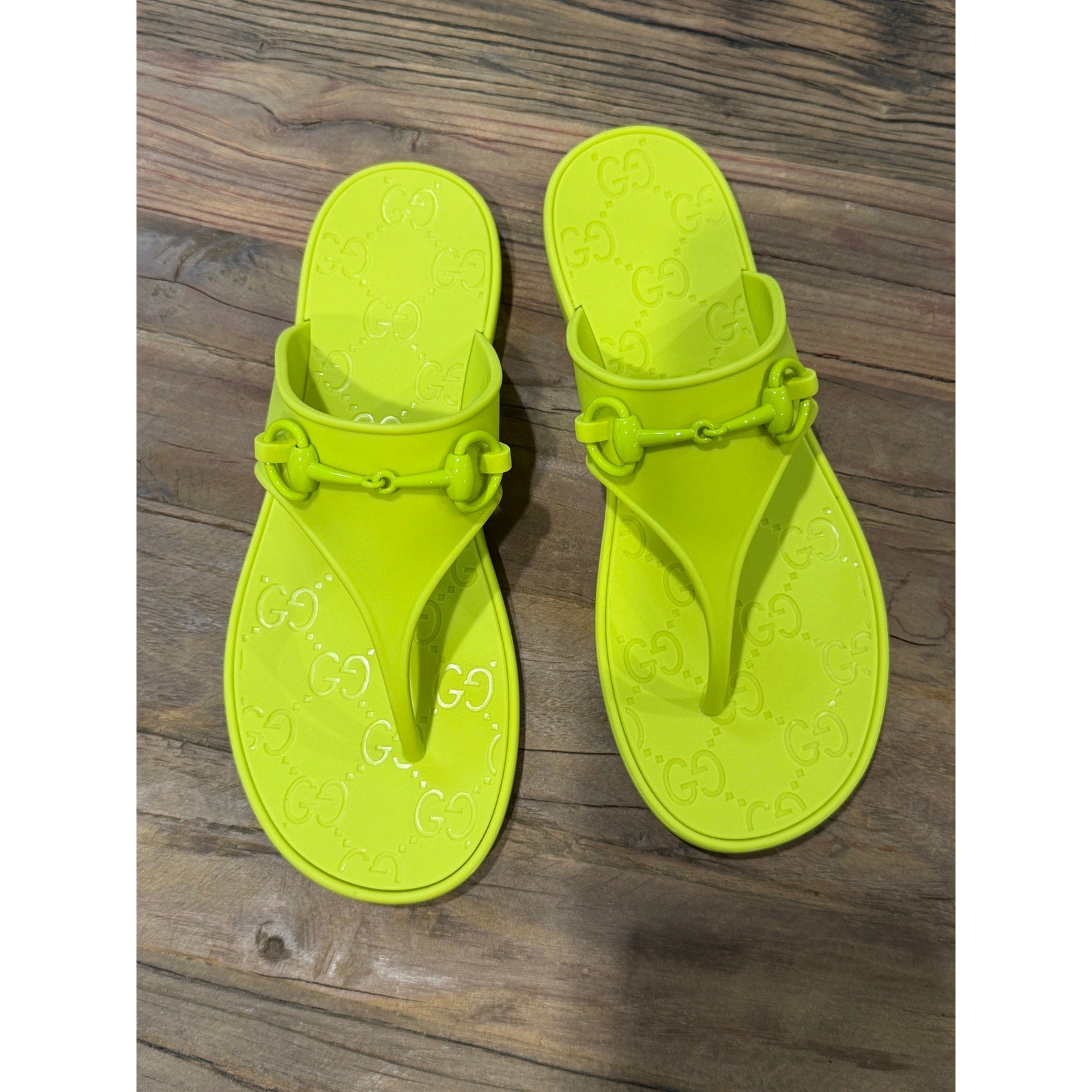Gucci Horsebit Thong Green Sandals NWT SIZE 36