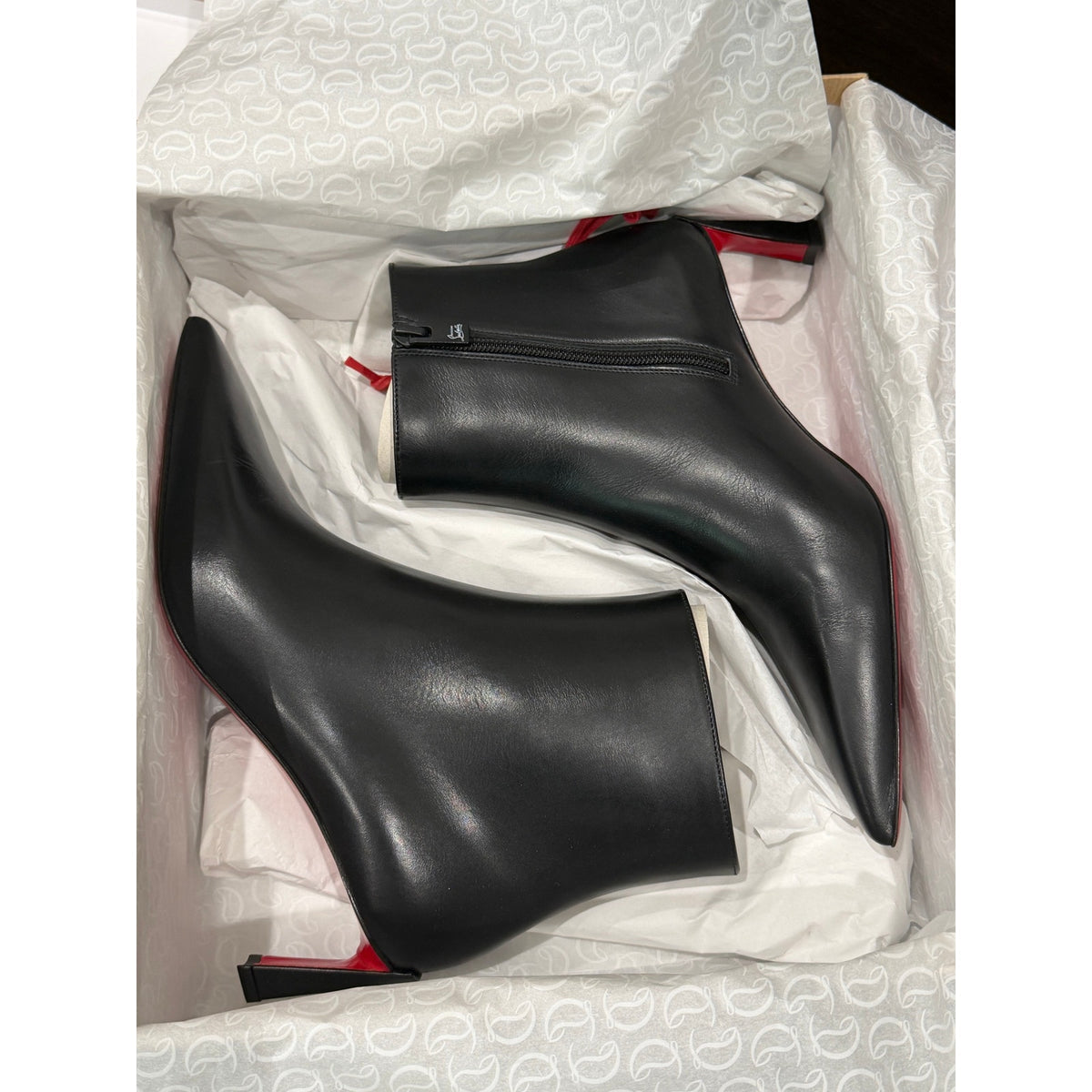 Christian Louboutin Condora Booty Black Calf Leather 55mm | New in Box 38.5