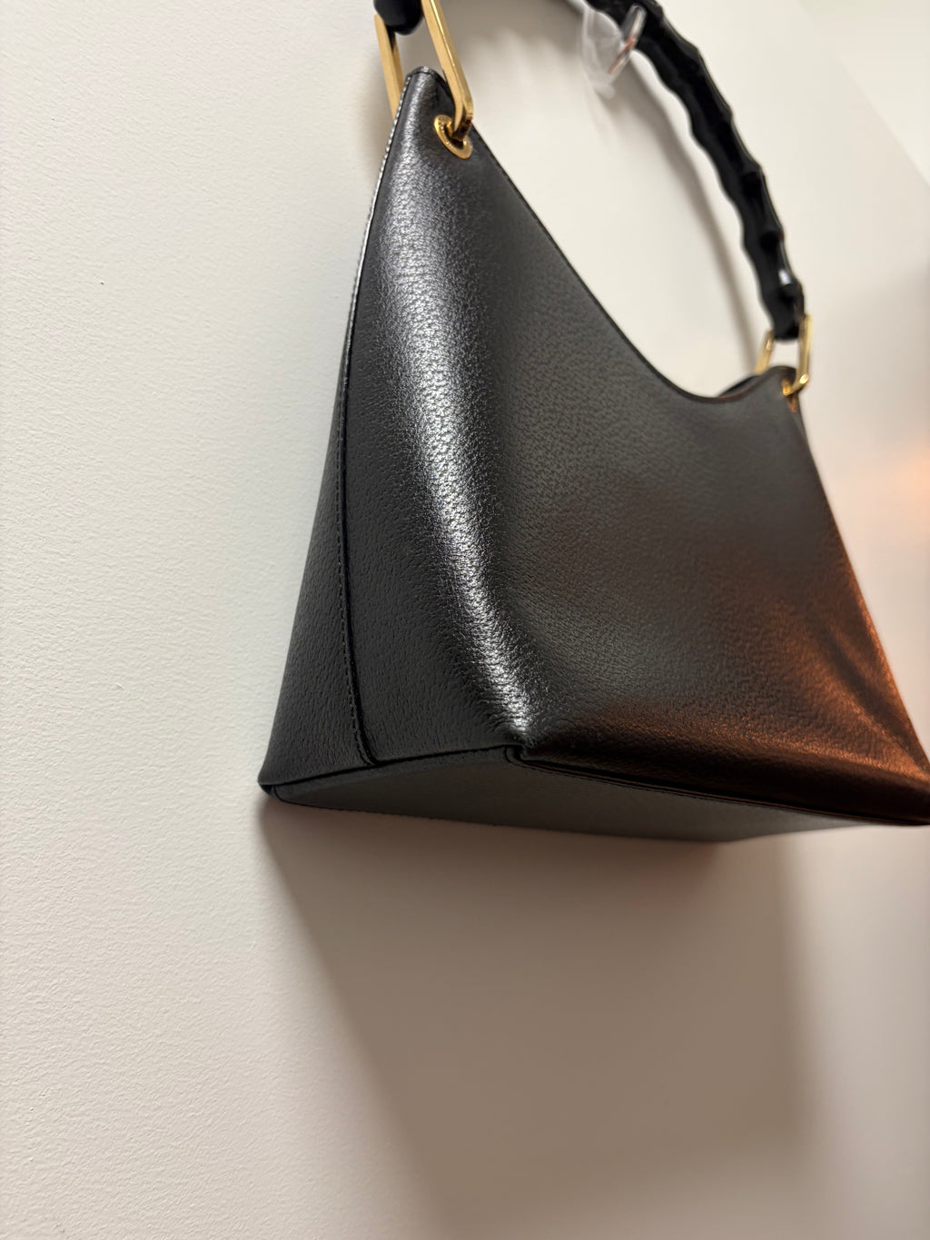 Gucci Bamboo Leather Handbag Black | Classic Bamboo Handle Bag