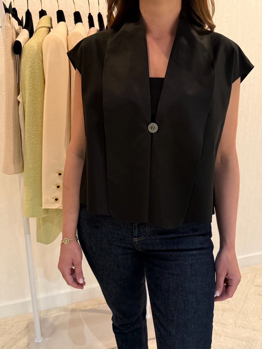 Chanel Black Button Vest