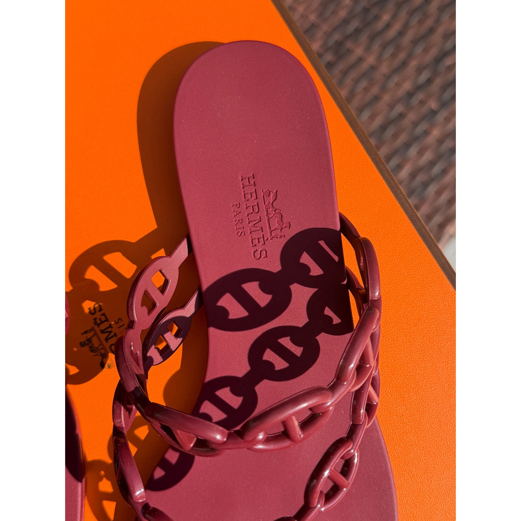 Hermes Island Sandal in Rouge H Size 37 BNIB