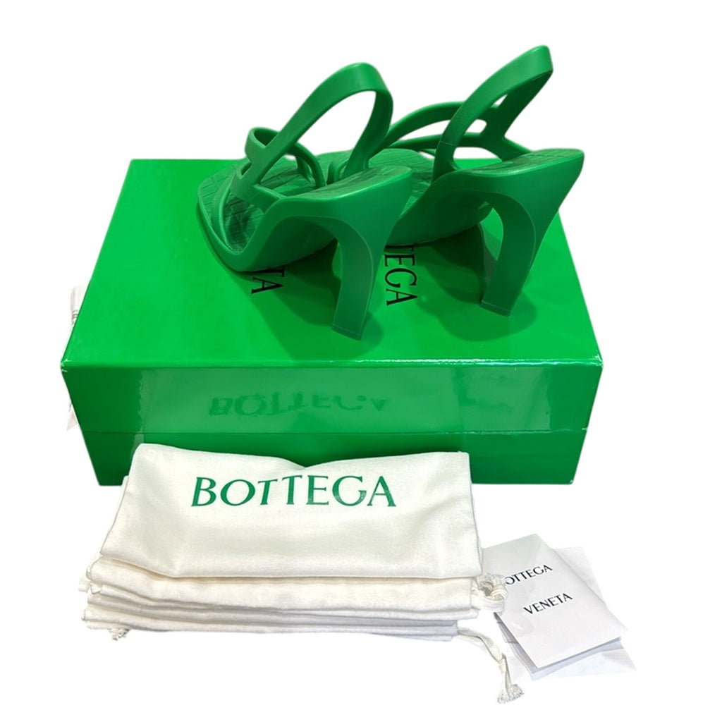 Bottega Veneta Jimbo Rubber Slingback Sandals Parakeet Green BNIB 38