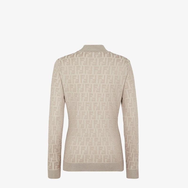Fendi Dove Gray FF Motif Knit Sweater Size 36 IT NWT
