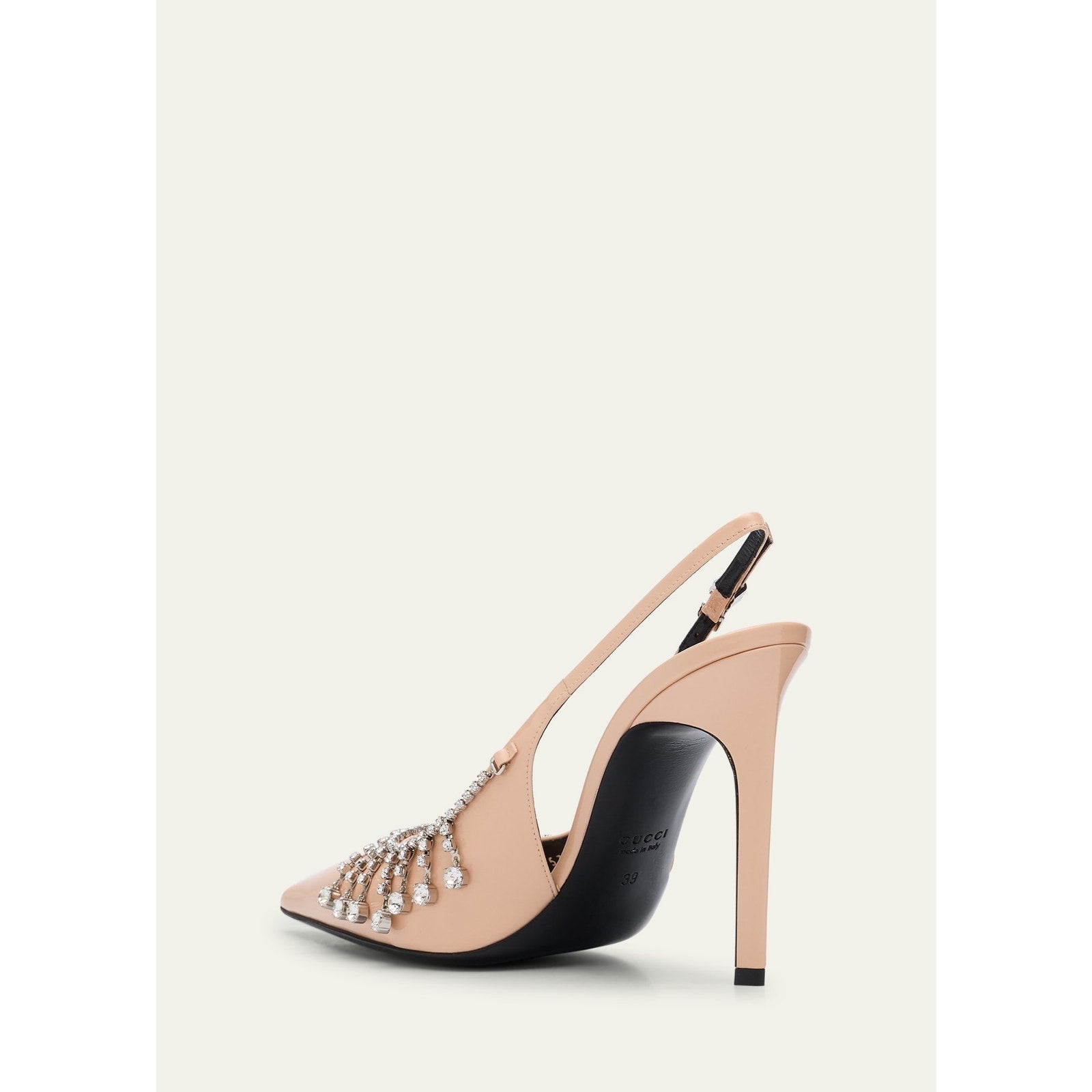Gucci Guinevere Crystal Leather Slingback Stiletto Pumps NWT 37