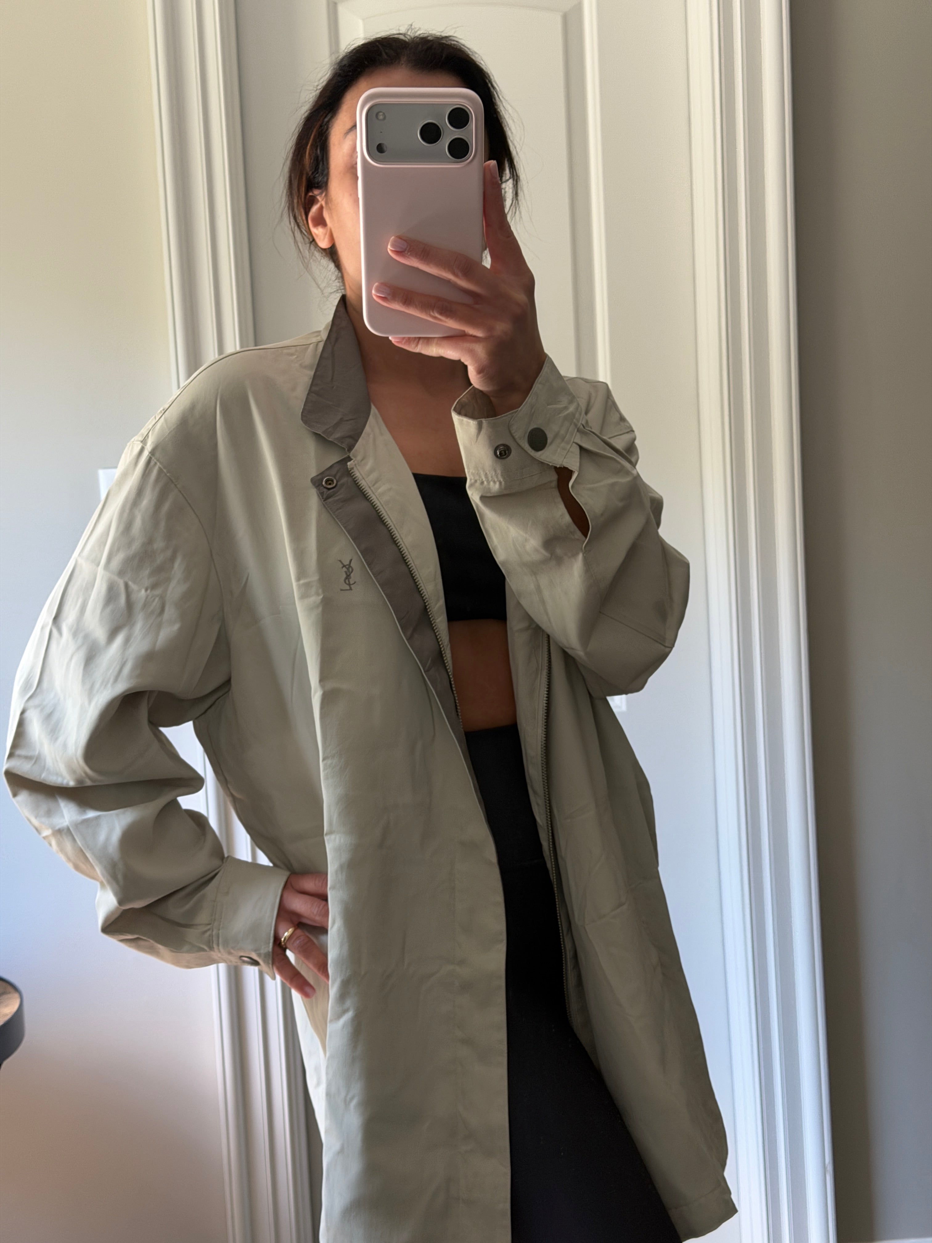 Saint Laurent Light Khaki Windreaker Jacket