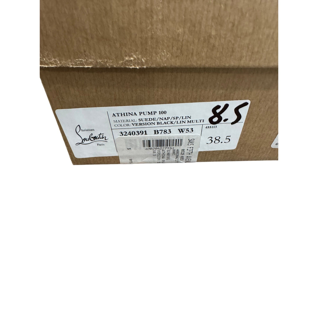CHRISTIAN LOUBOUTIN ATHINA 100 SUEDE & LEATHER PUMP SIZE 38.5 BNIB