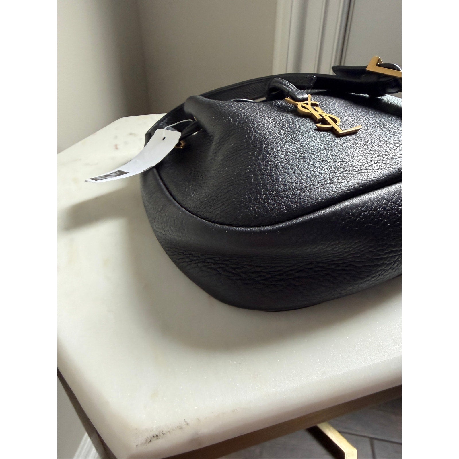 Saint Laurent Mini Paris Vii Black Leather Bag Gold Hardware NWT