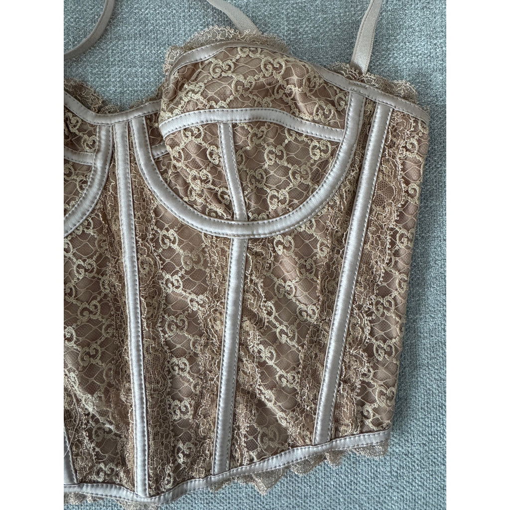 Gucci Nude Lace Corset Top NWT size Small