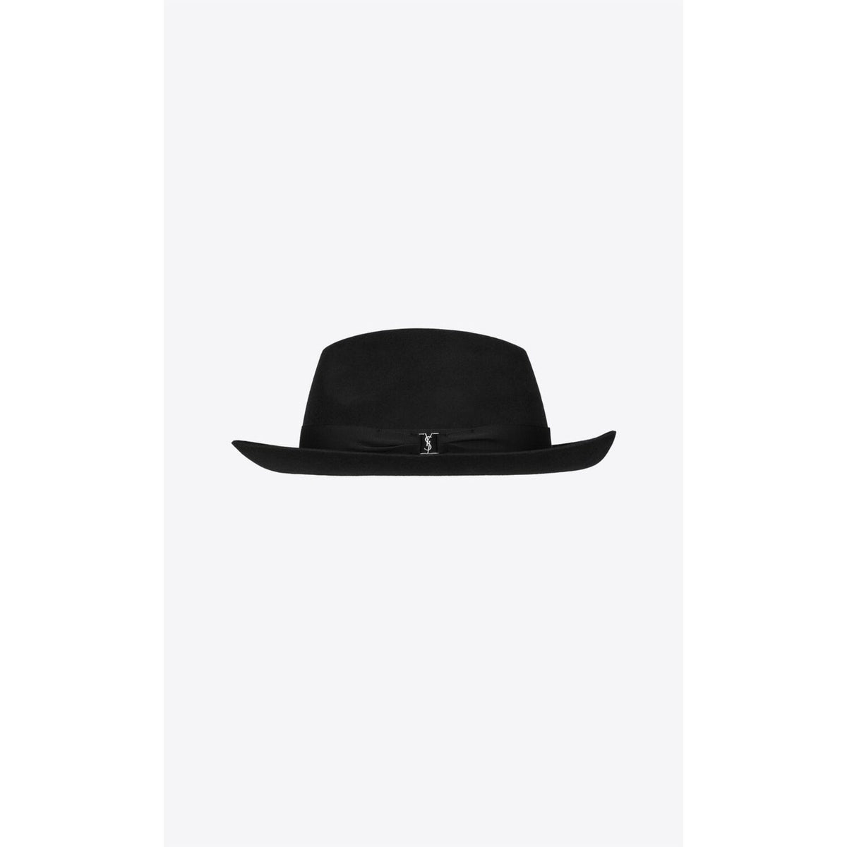 Saint Laurent x Borsalino Federico Black Wool Felt Fedora Hat Size 58 Medium Unisex