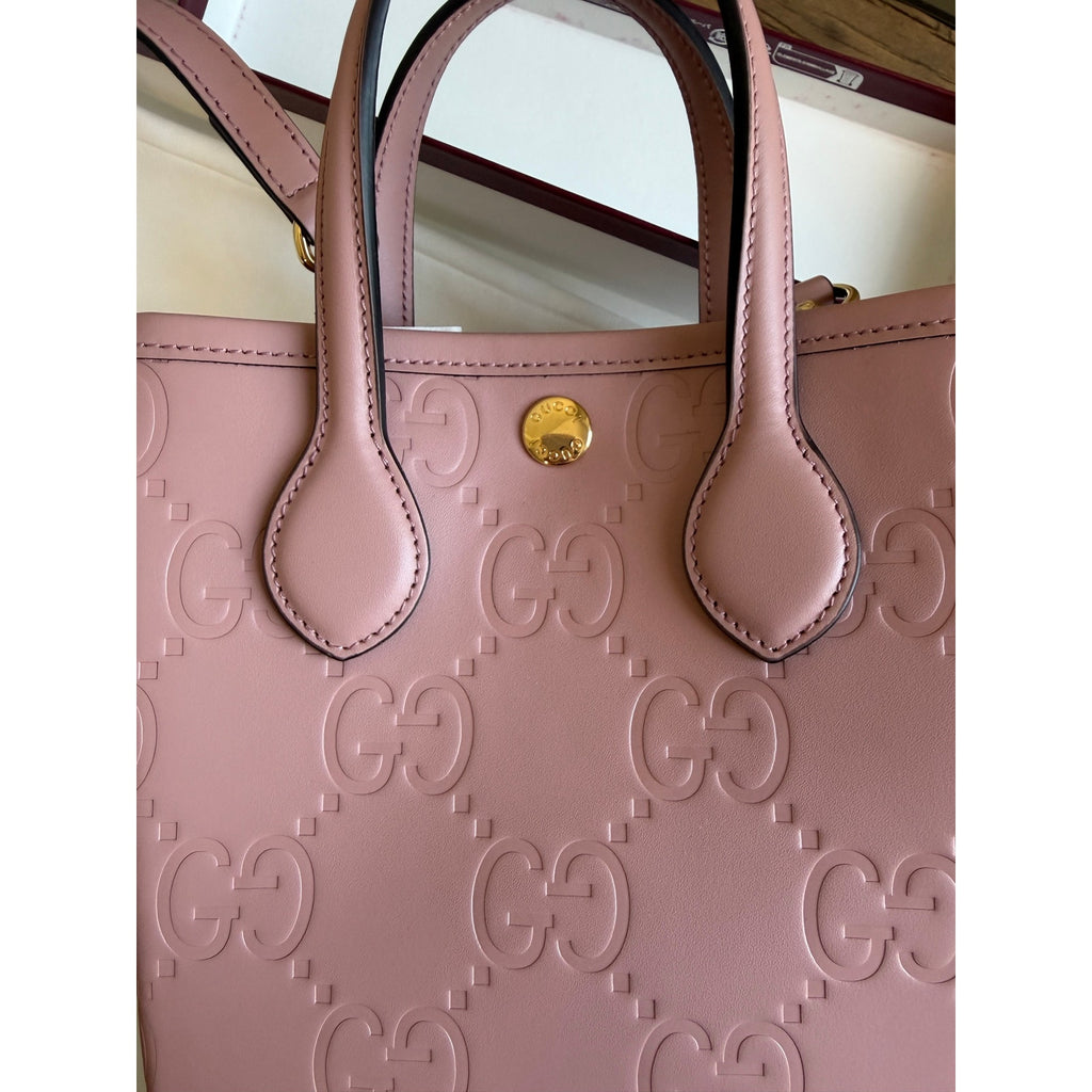 Gucci GG Leather Super Mini Shoulder Bag Pink NWT