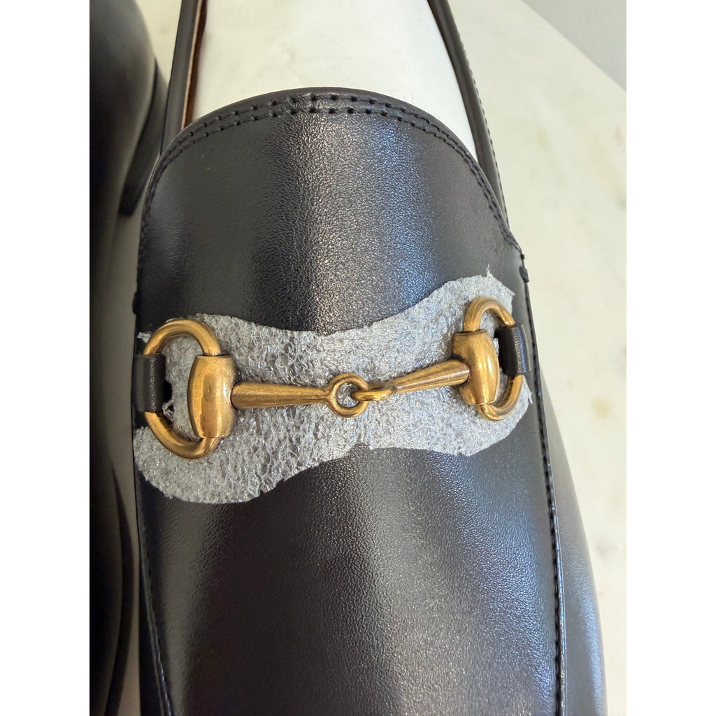 Gucci Jordaan Leather Horsebit Loafers Black Size 38.5 NIB