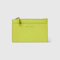 Gucci Bamboo Leather Card Case Green Zip Wallet BNIB