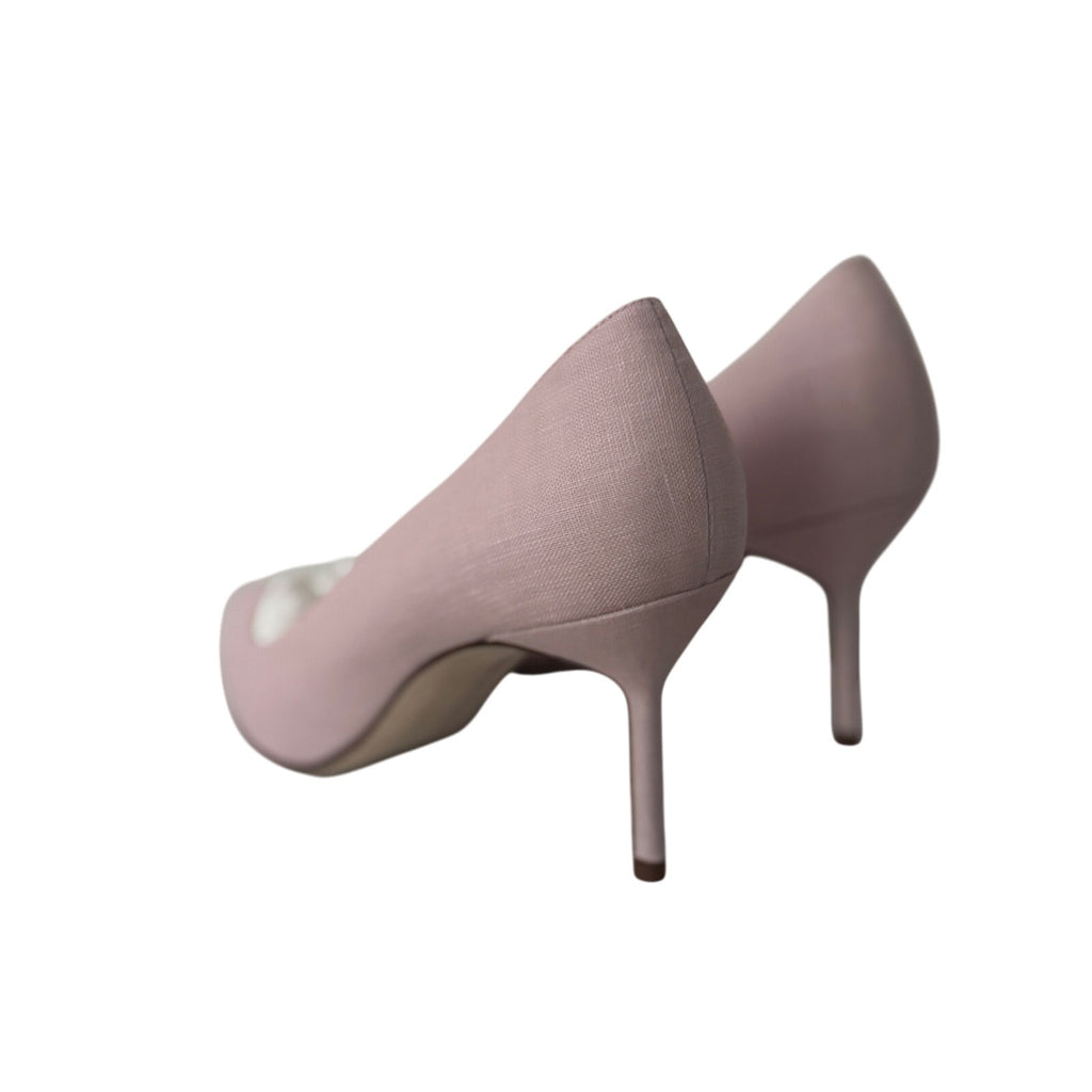 Manolo Blahnik 70mm Light Pink Linen BB Pumps Size 37 BNIB
