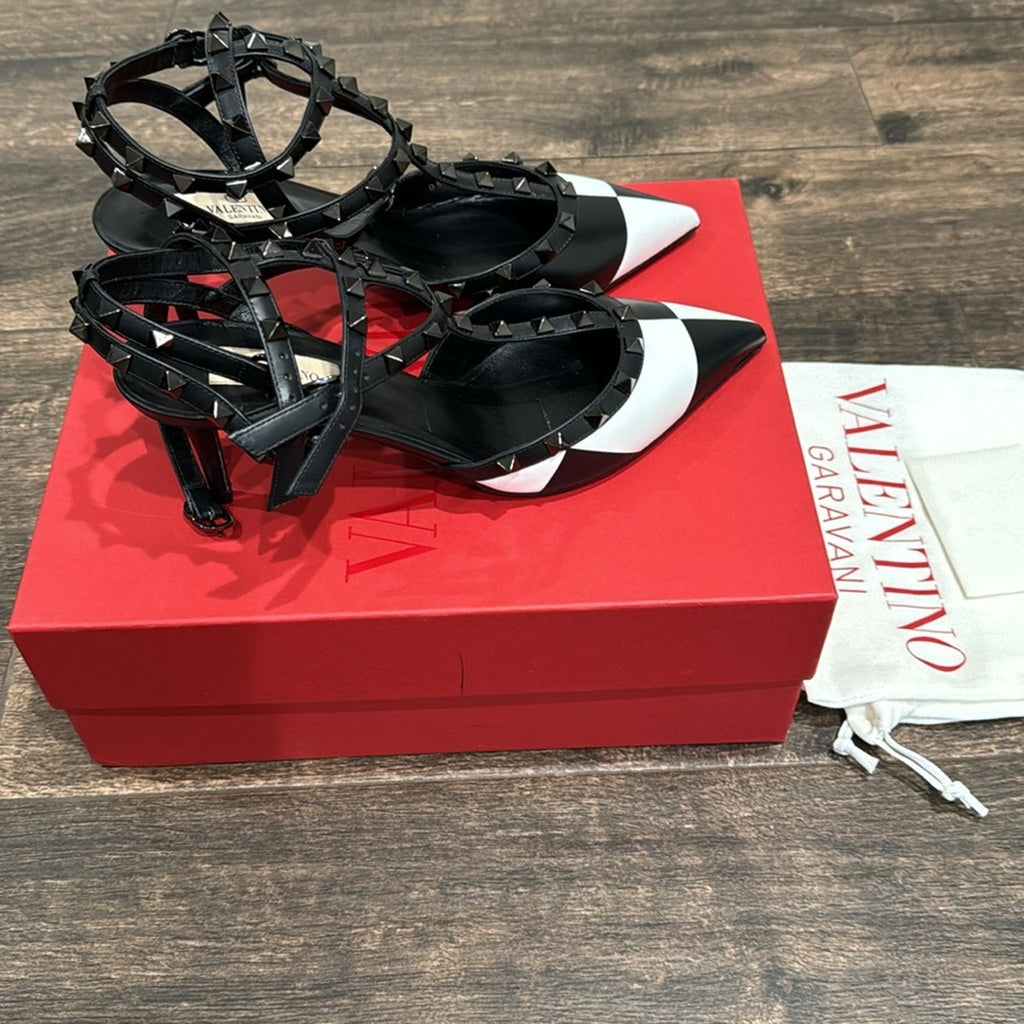 VALENTINO GARAVANI Rockstud 65 checked leather pumps BNIB 40