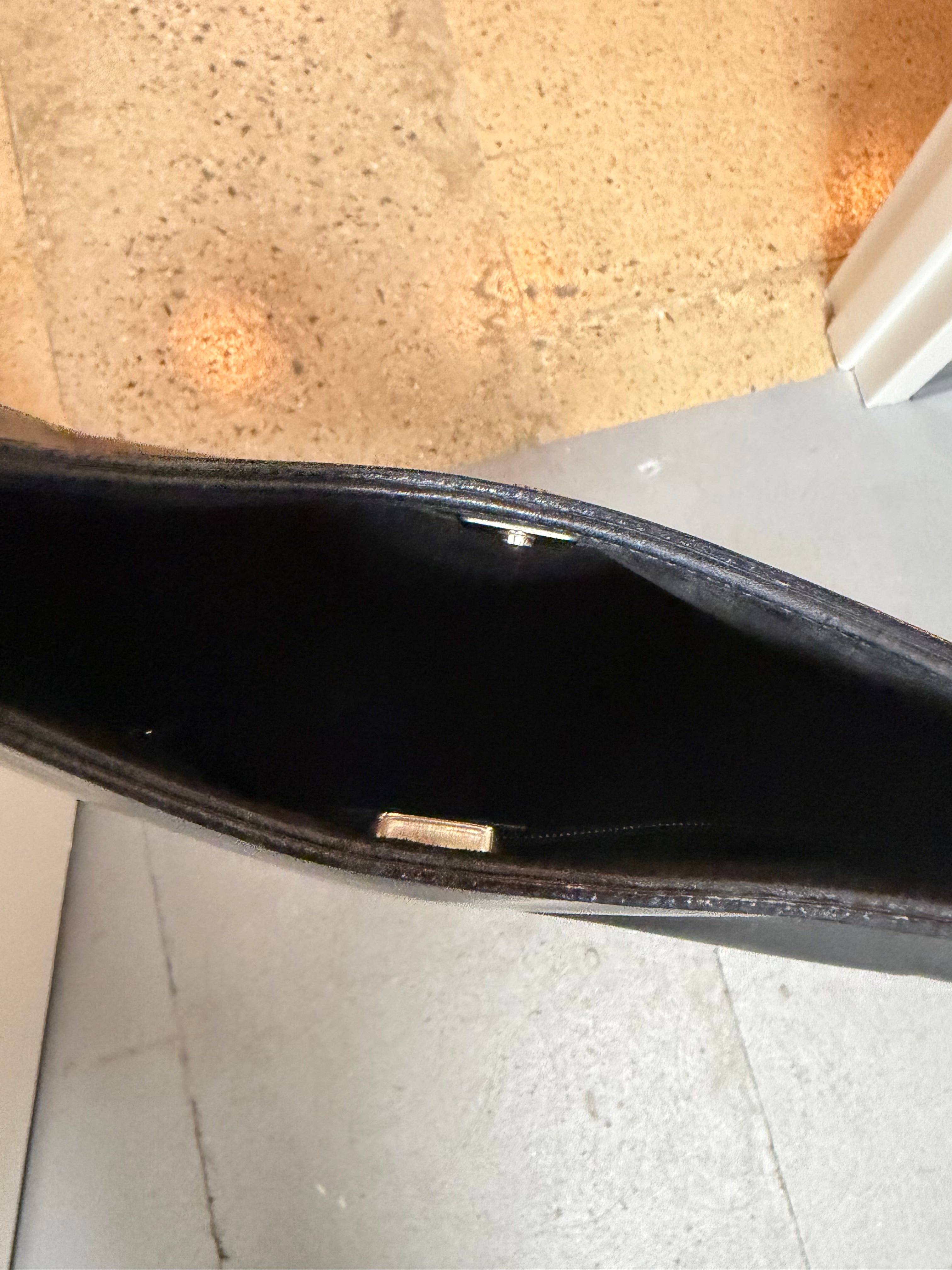 Gucci Bamboo Handle Shoulder Bag Black Leather & Red Bamboo