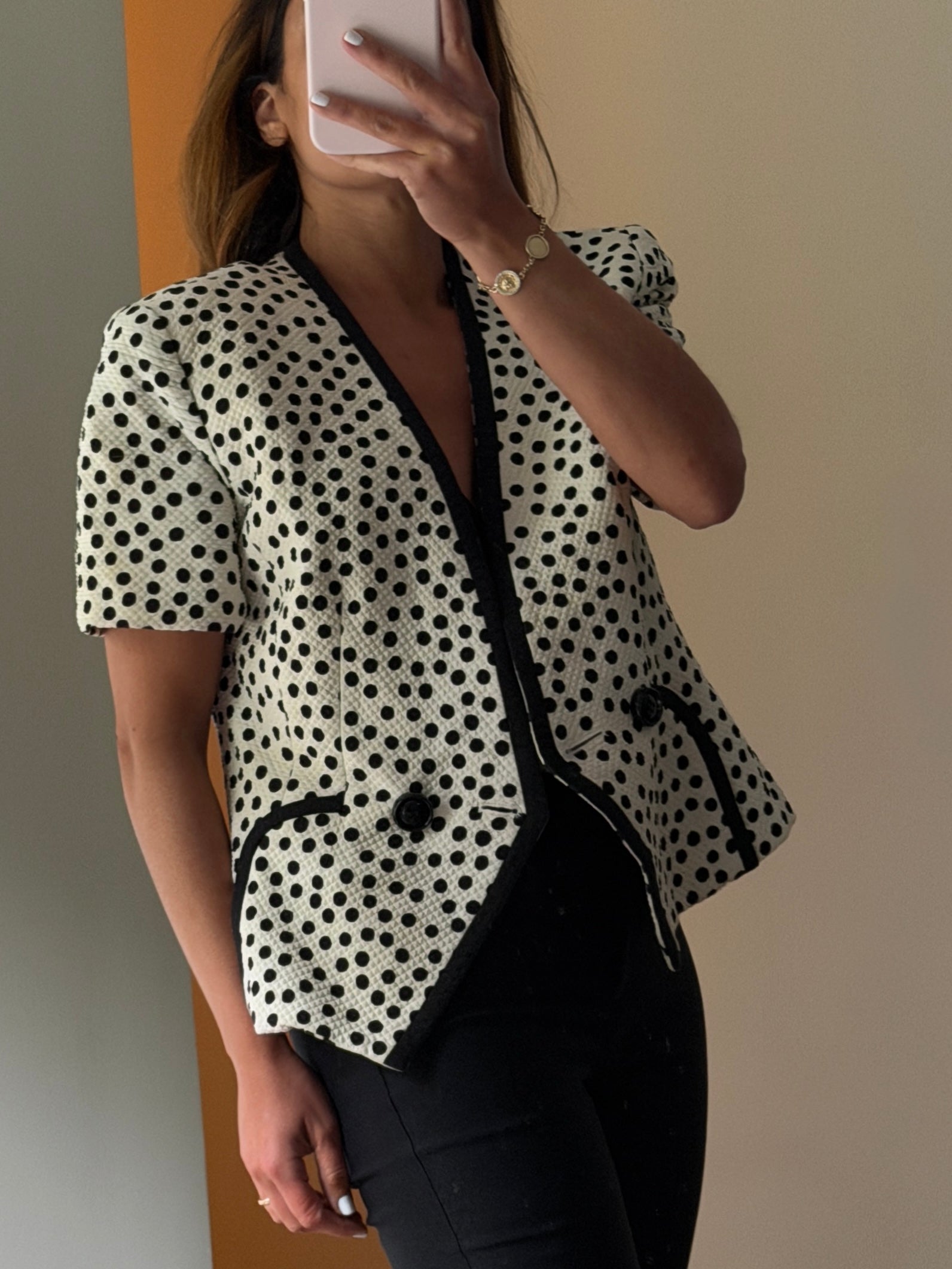 Christian Dior Polka Dot short sleeve blazer