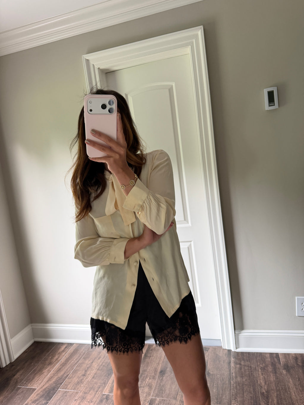 Chanel CC Pocket Ivory Logo Blouse