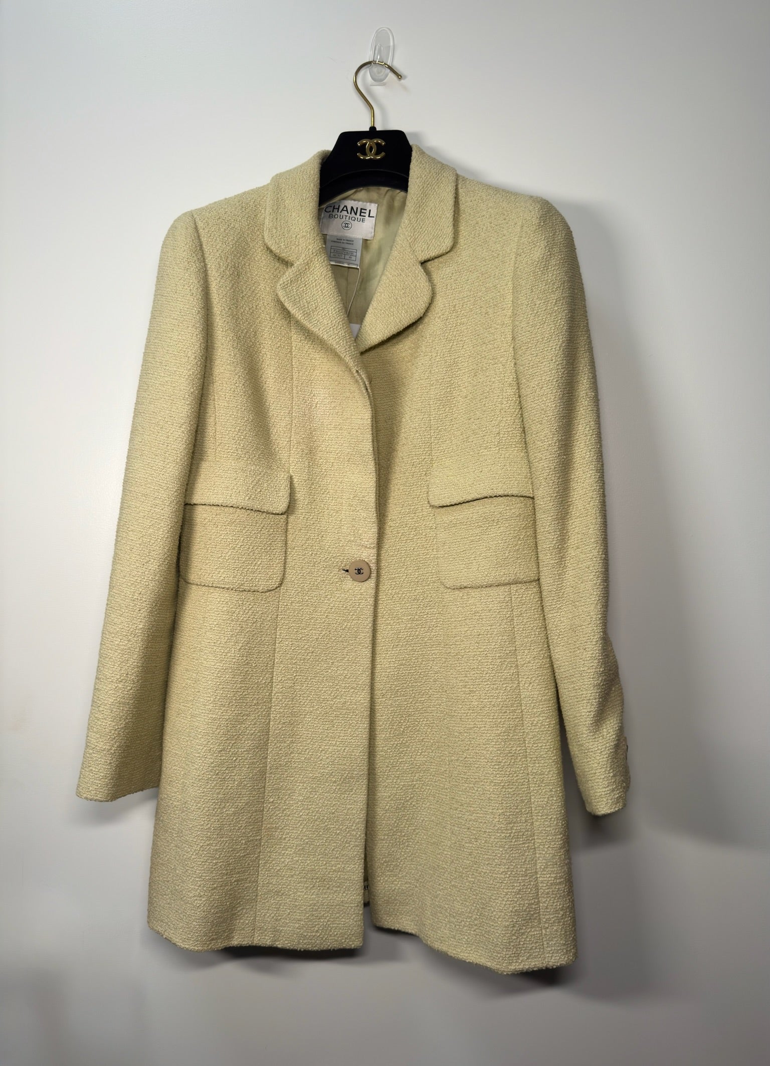 Chanel 1998 Light Green CC Button Blazer