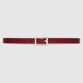 Gucci Reversible Black & Rosso Ancora Leather Belt Size 95 Light Gold Buckle NWOT