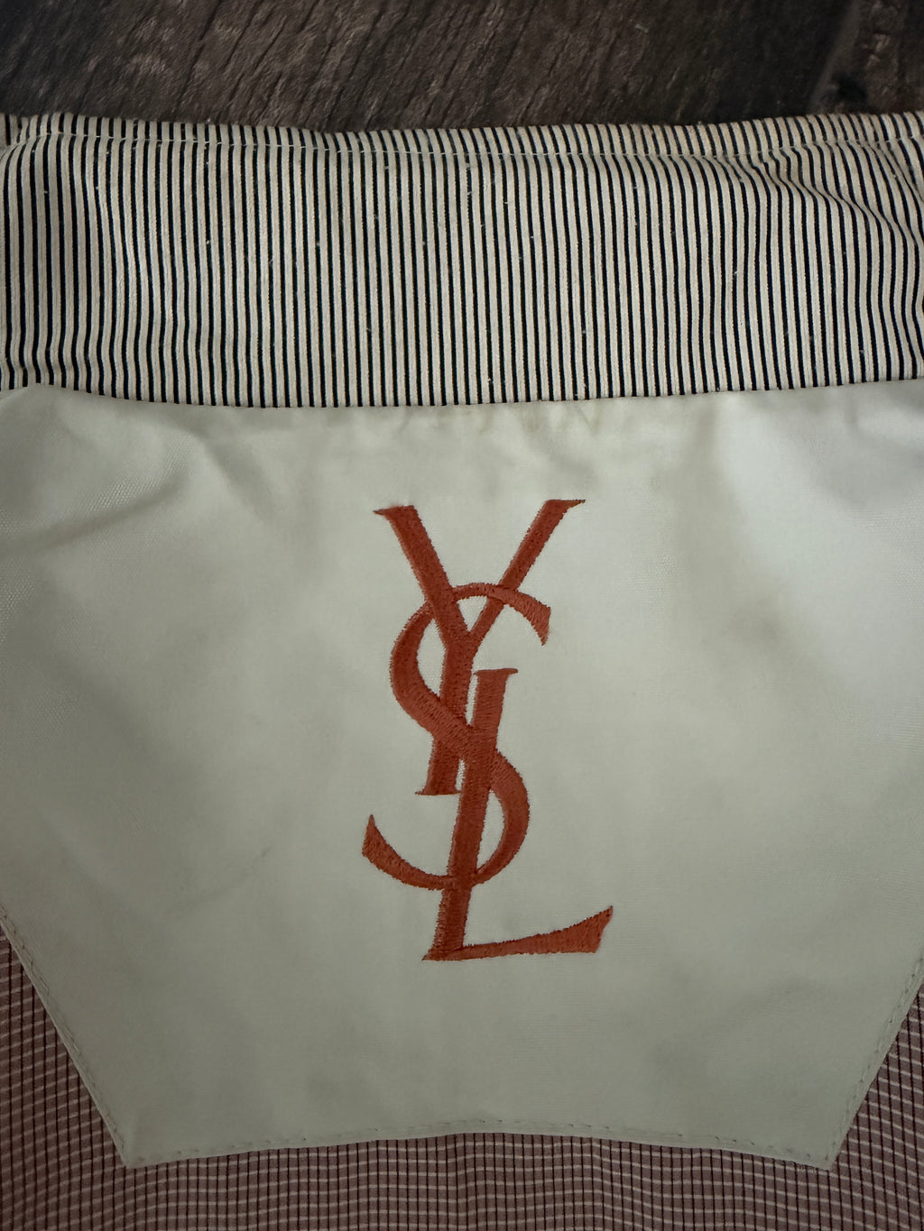 Yves Saint Laurent Vintage 90s Yellow YSL Logo Windbreaker Jacket White Logo Size 110 Oversized
