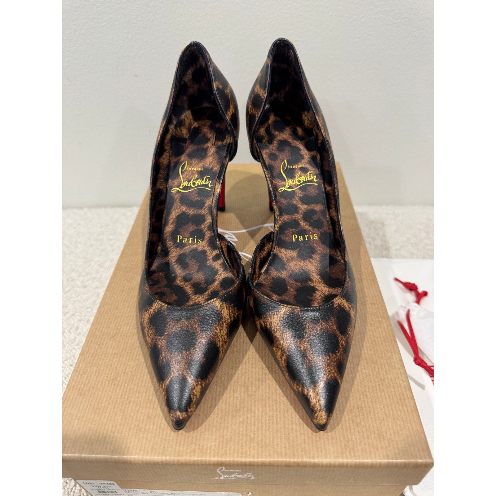 CHRISTIAN LOUBOUTIN Vibella Red-Sole Leopard-Print Leather Pumps 37 BNIB