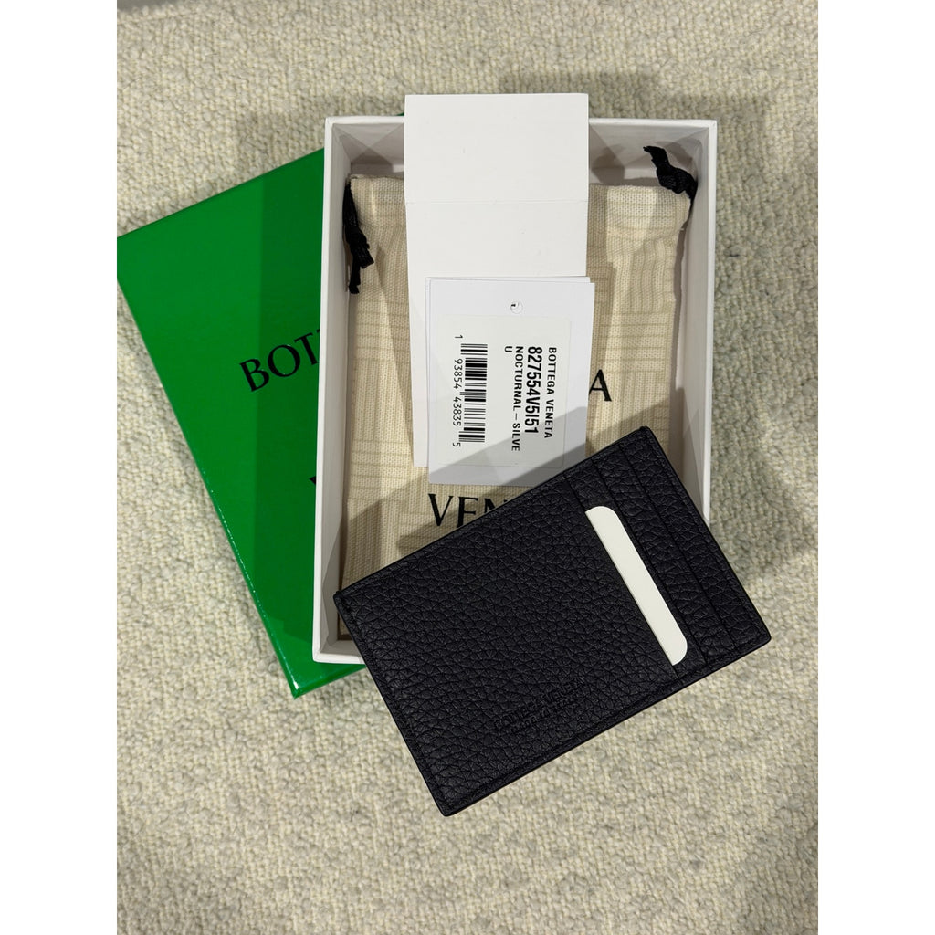 Bottega Veneta
Men's Intrecciato Leather Card Case - Nocturnal Silver NWT