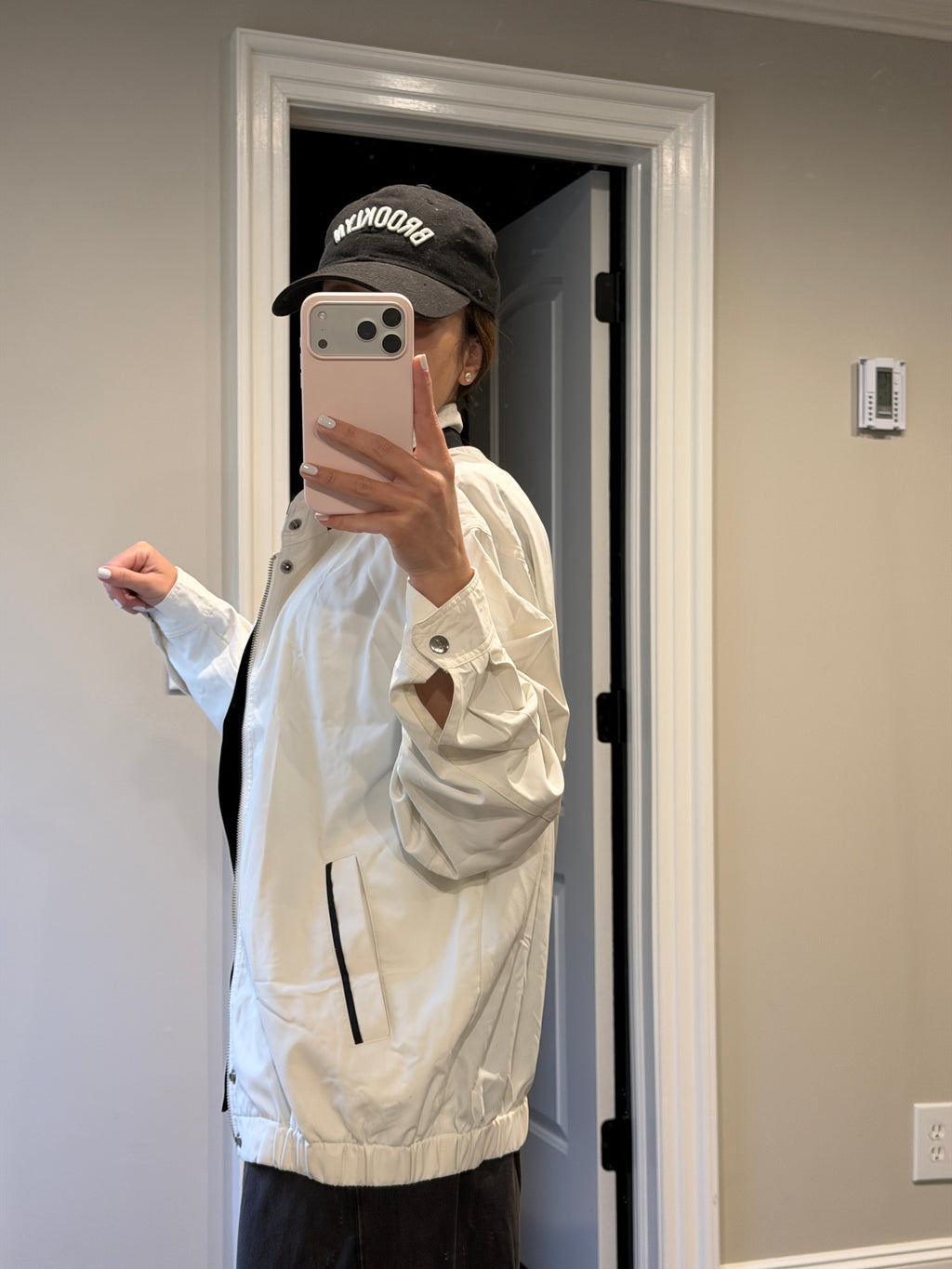 Saint Laurent Vintage Light Bomber Windbreaker White