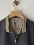 Yves Saint Laurent Black Zip-Up Windbreaker Bomber Jacket
