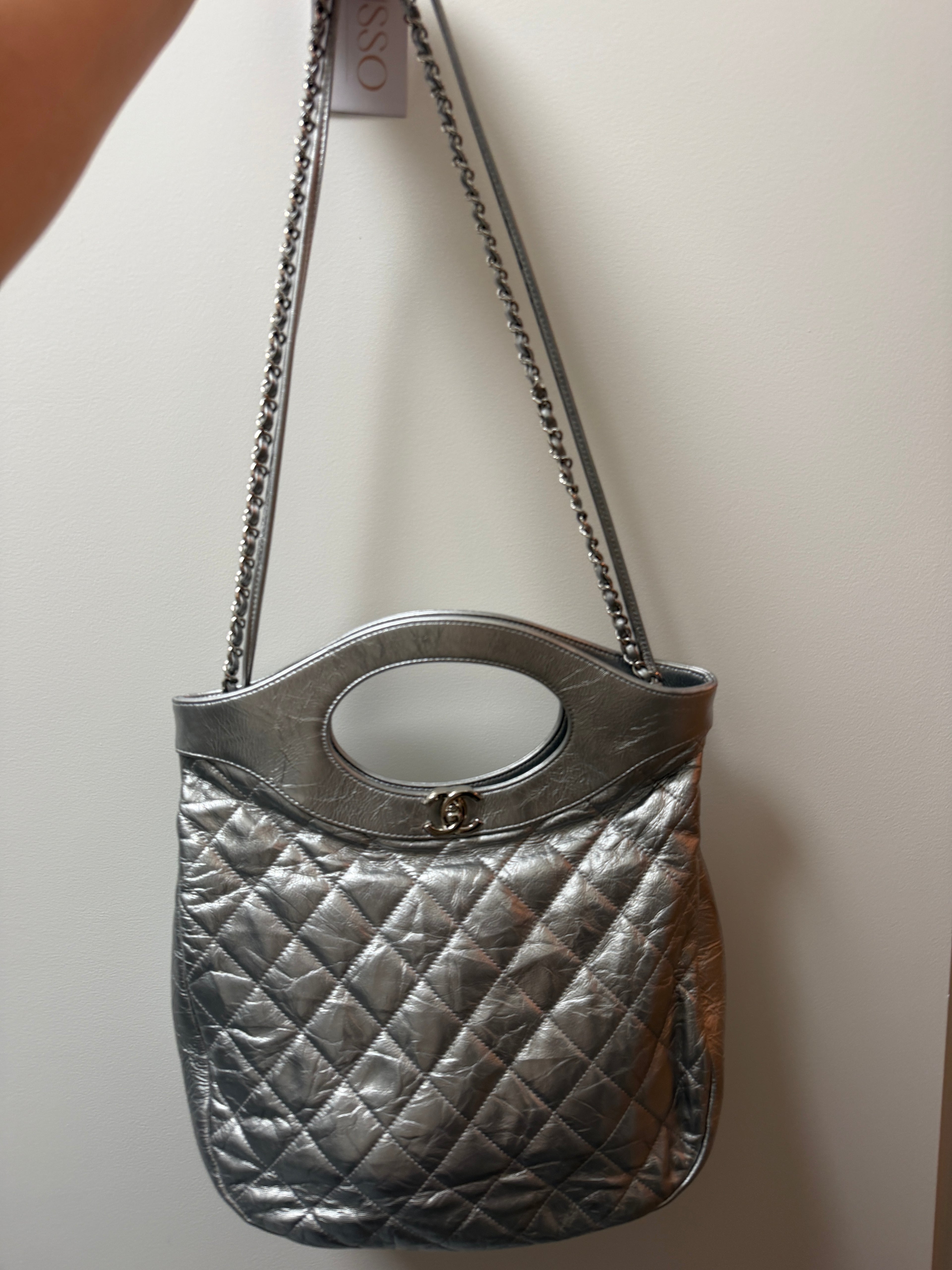 Chanel Silver 31 Shopping Tote