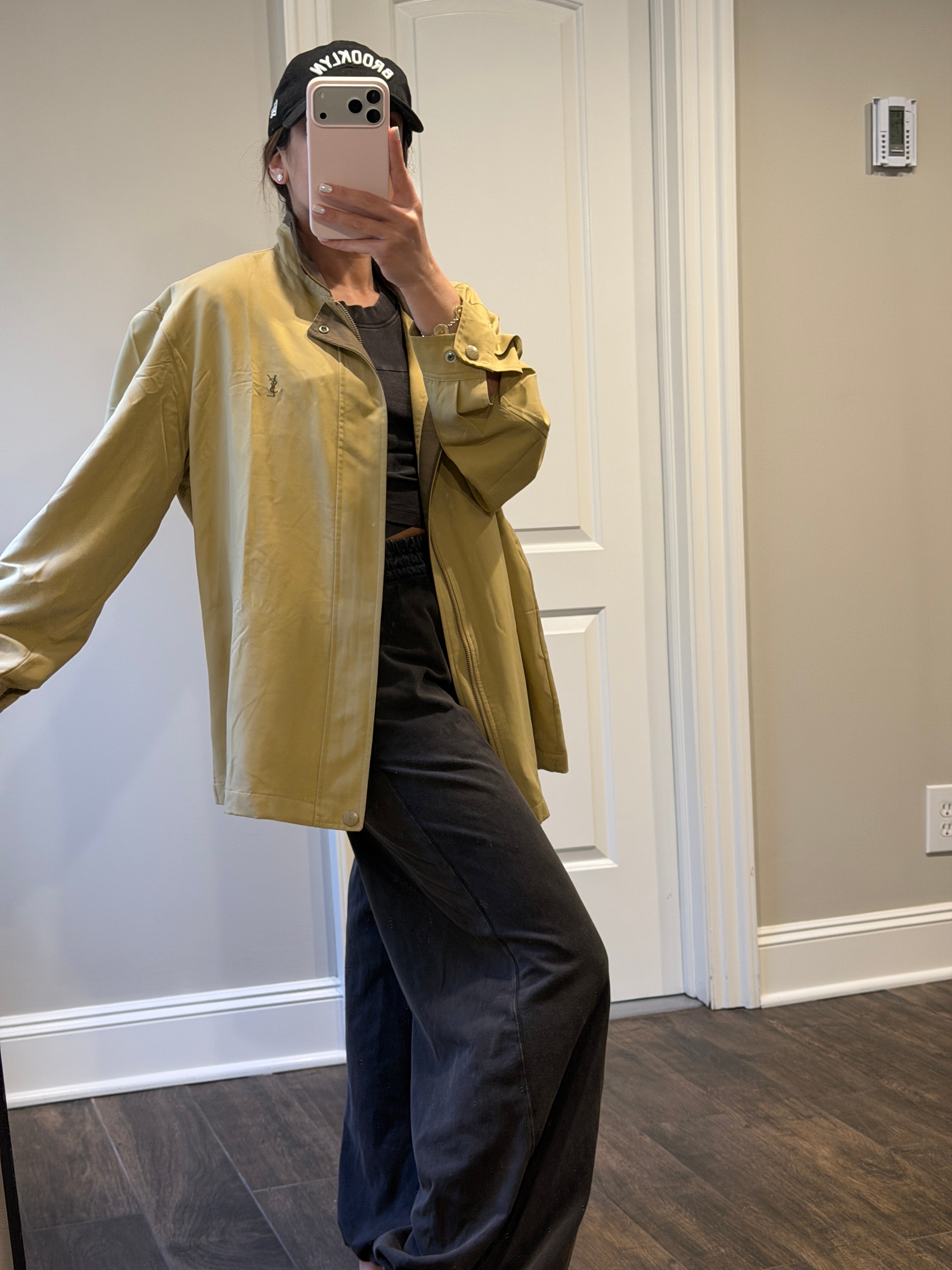 Saint Laurent Vintage Beige Bomber Windbreaker