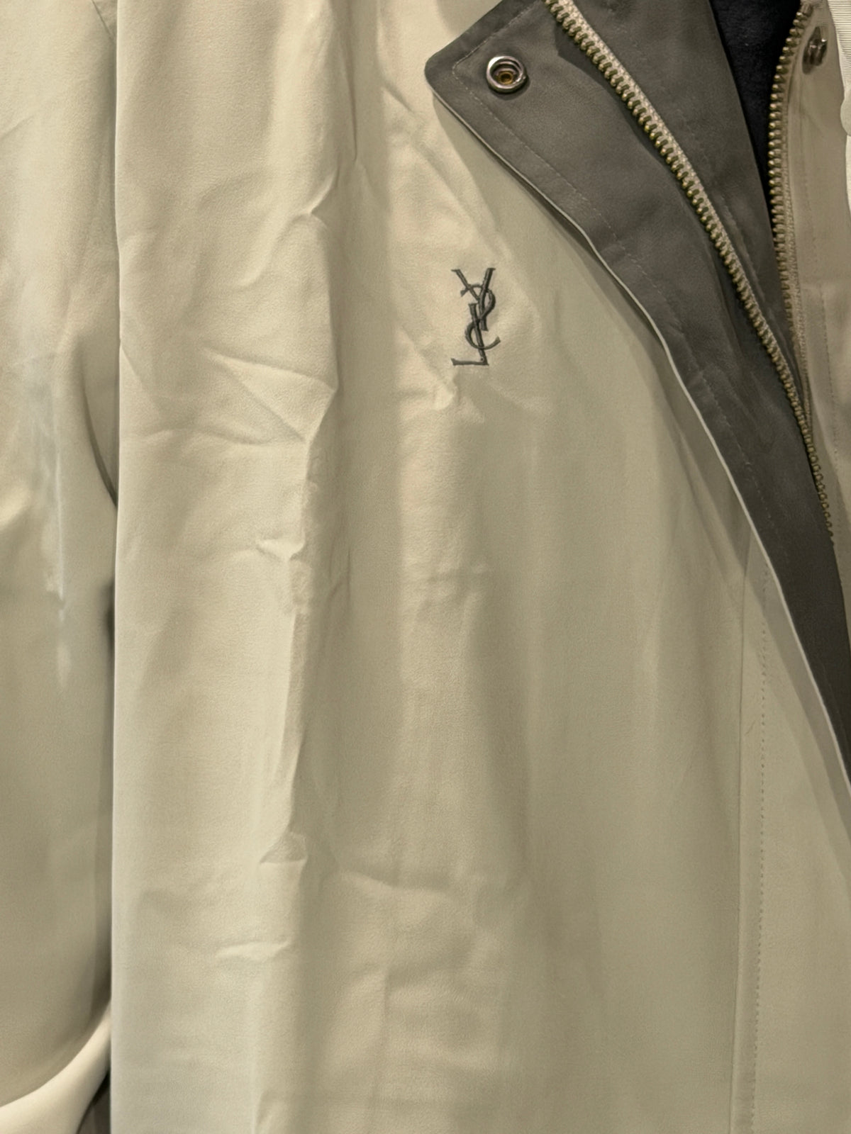 Yves Saint Laurent Vintage YSL Light Khaki Beige Windbreaker Bomber Jacket Size 105
