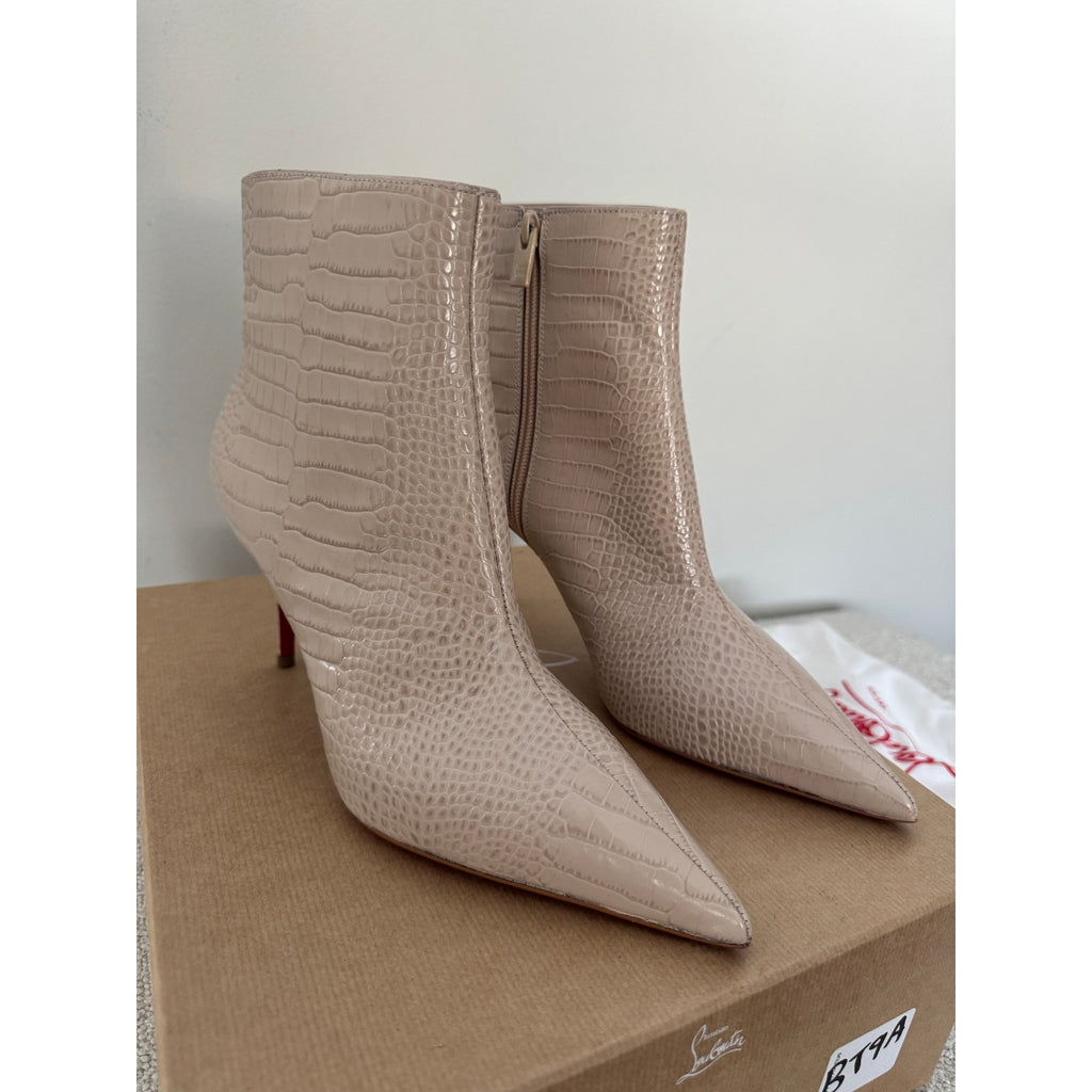 CHRISTIAN LOUBOUTIN
Snake-effect leather ankle boots BNIB 39.5