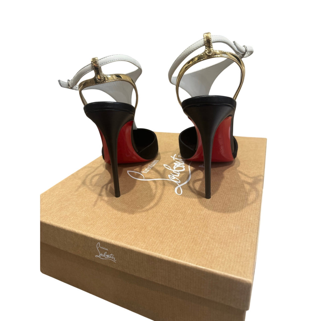 CHRISTIAN LOUBOUTIN ATHINA 100 SUEDE & LEATHER PUMP SIZE 38.5 BNIB
