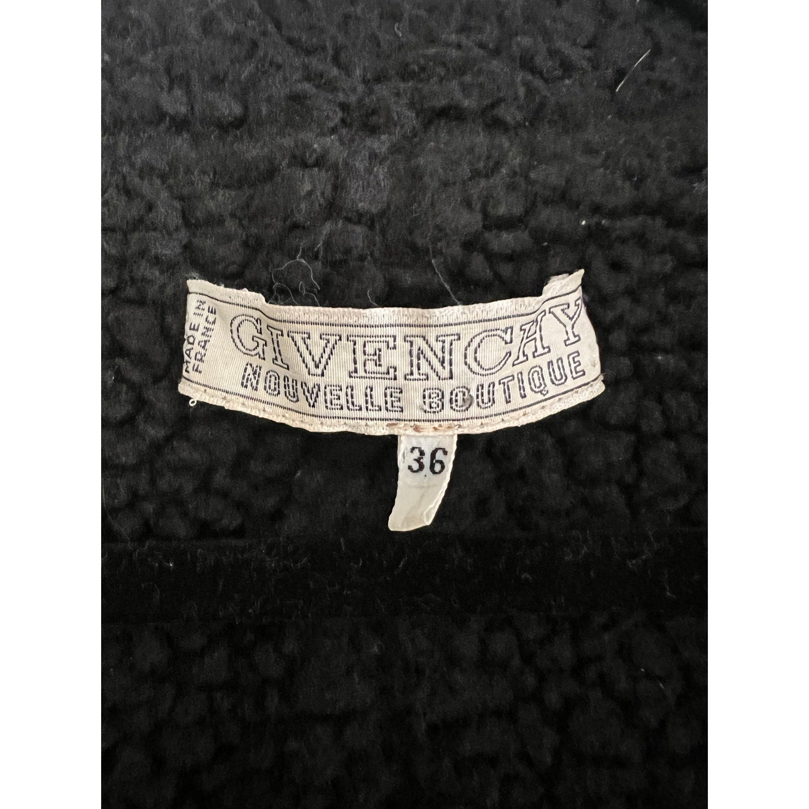 Vintage Givenchy 1980’s Shearling Black Coat