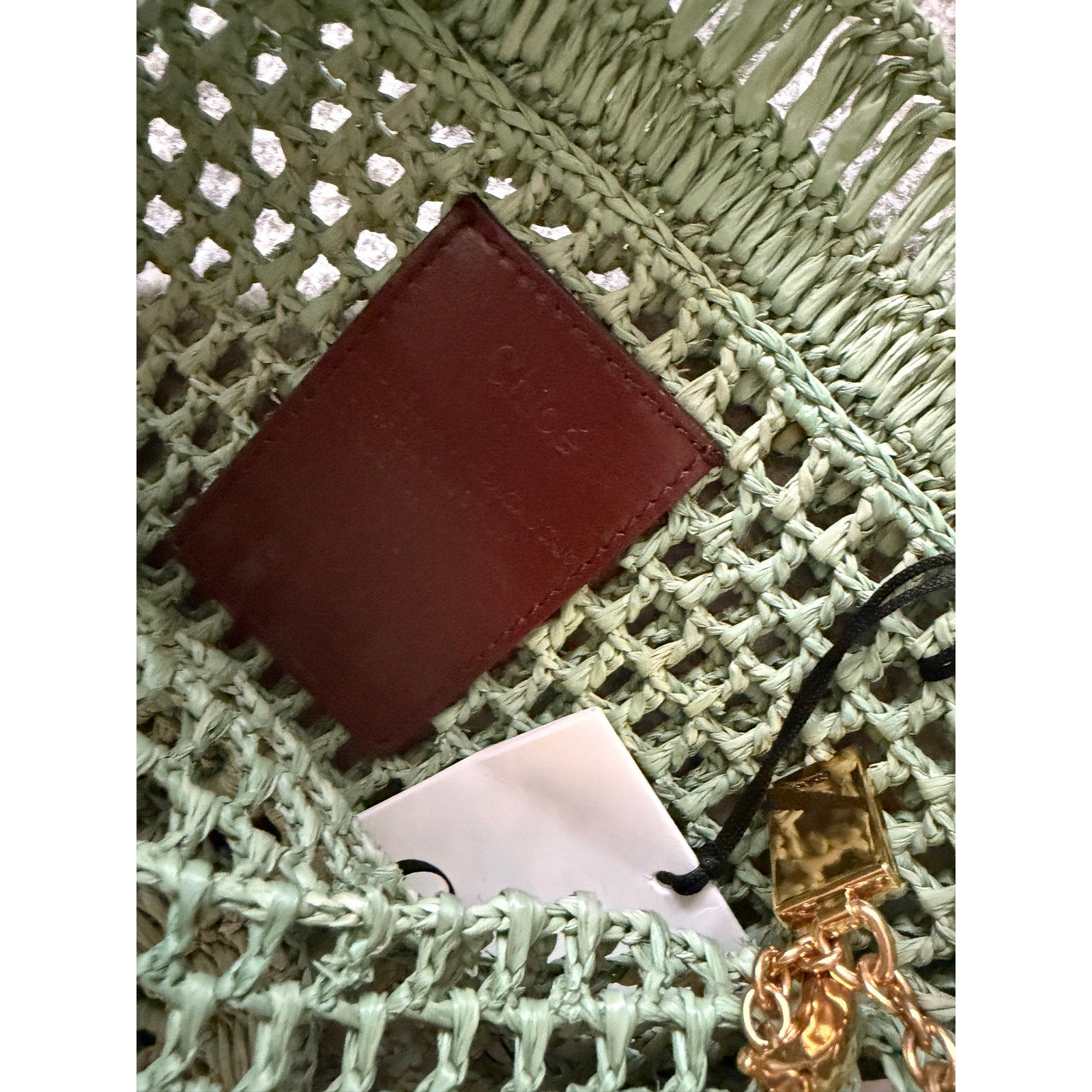 Chloe Summer Banana Raffia Tote NWT : tea leaf