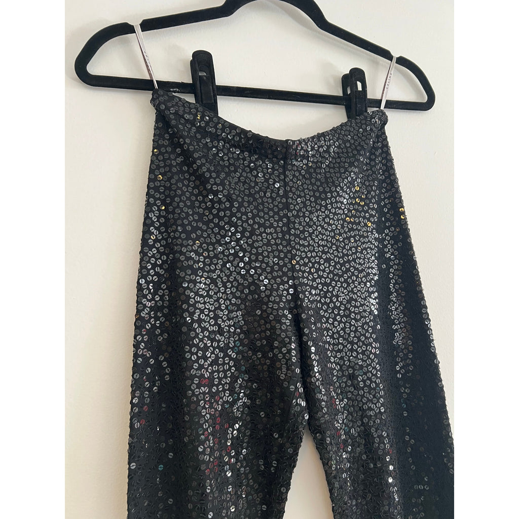 Vintage Celine Black Sequin Skinny Leg Pants
