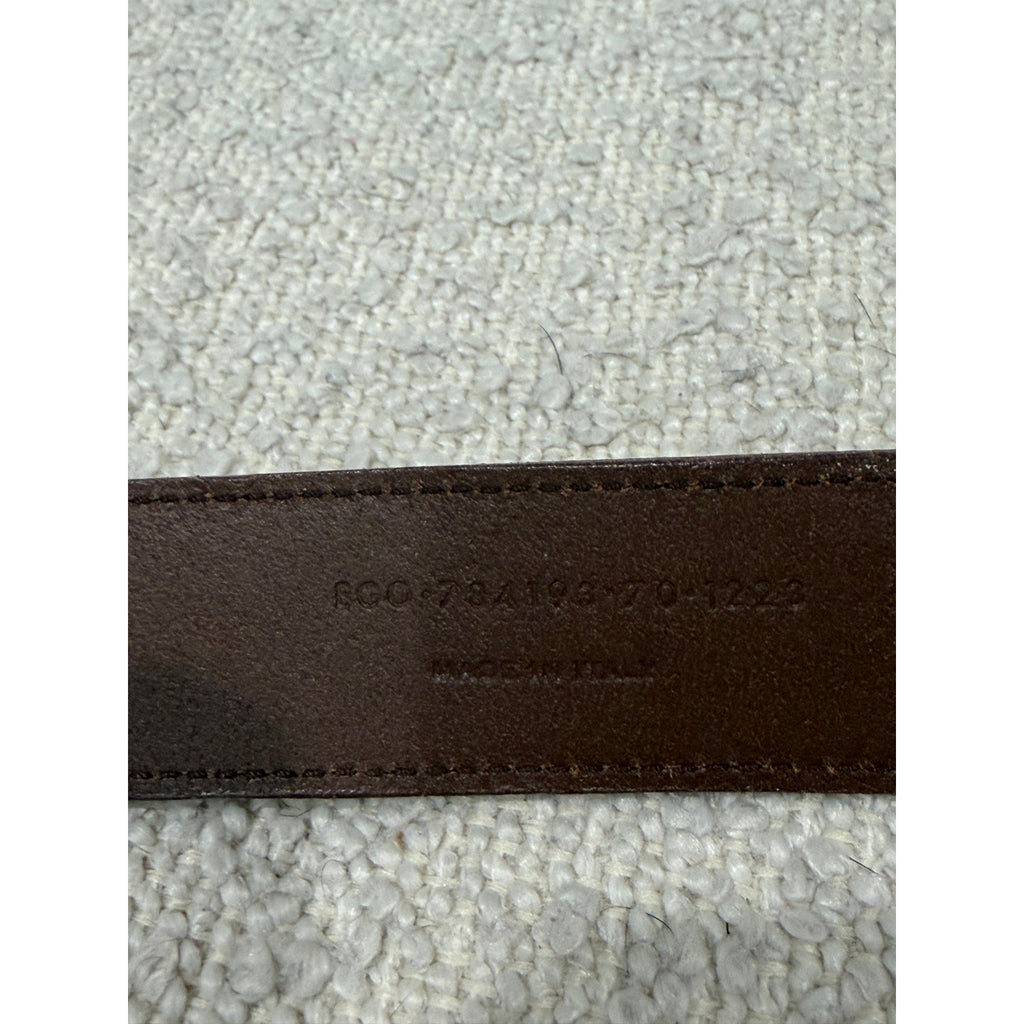 Saint Laurent Cassandre Long Belt Dark Brown Chocolate Size 70 NWT