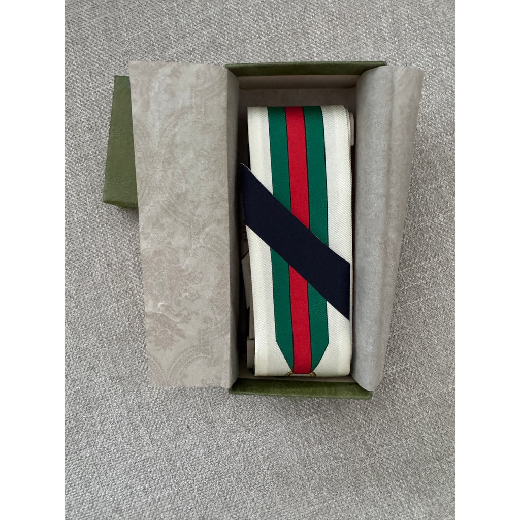 GUCCI Gg Horsebit Skinny Twill Scarf BNIB