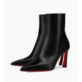 CHRISTIAN LOUBOUTIN Condora Booty 85 Calf Leather Black Ankle Boots 38 BNIB