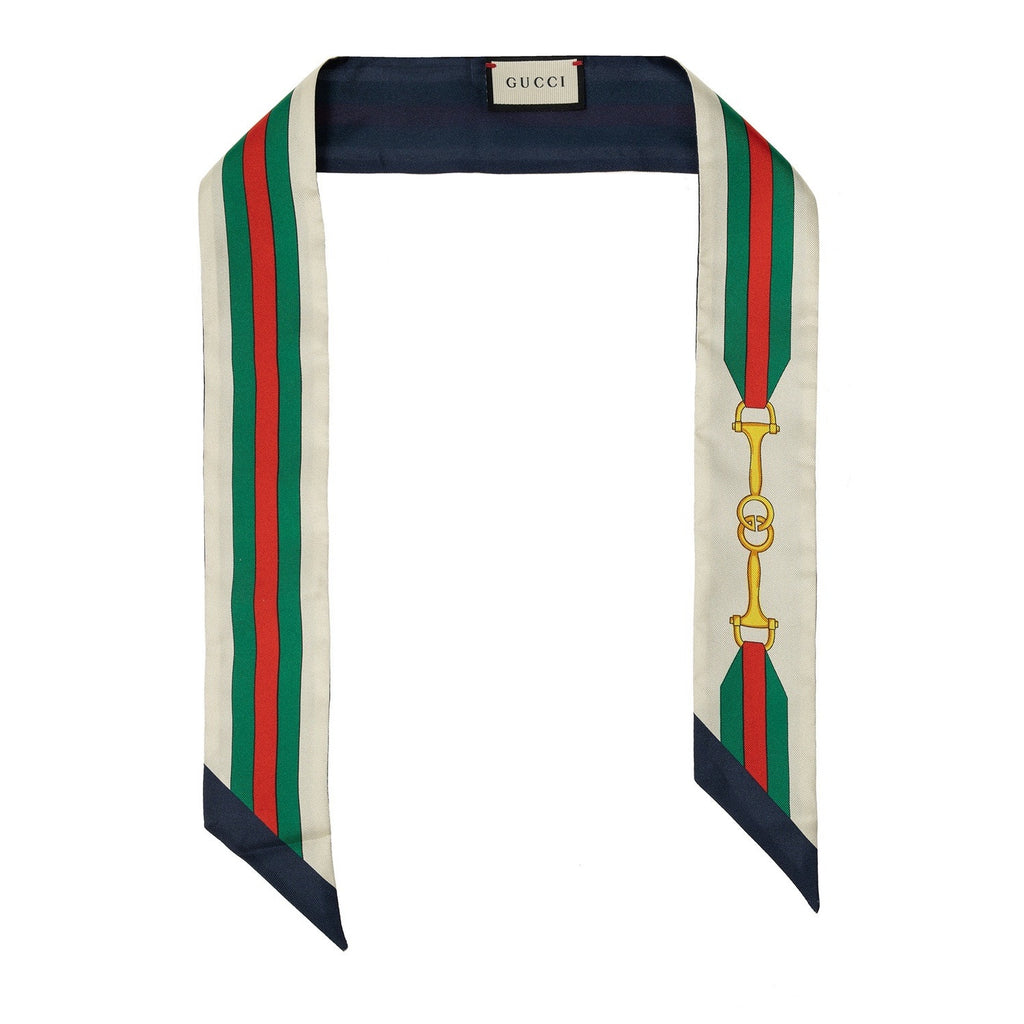 GUCCI Gg Horsebit Skinny Twill Scarf BNIB