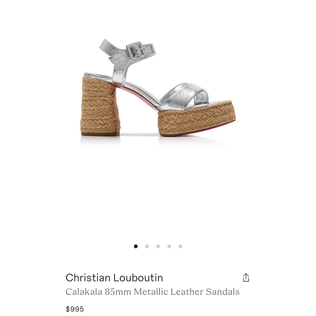 CHRISTIAN LOUBOUTIN Calakala 85 metallic leather espadrille sandals BNIB 39