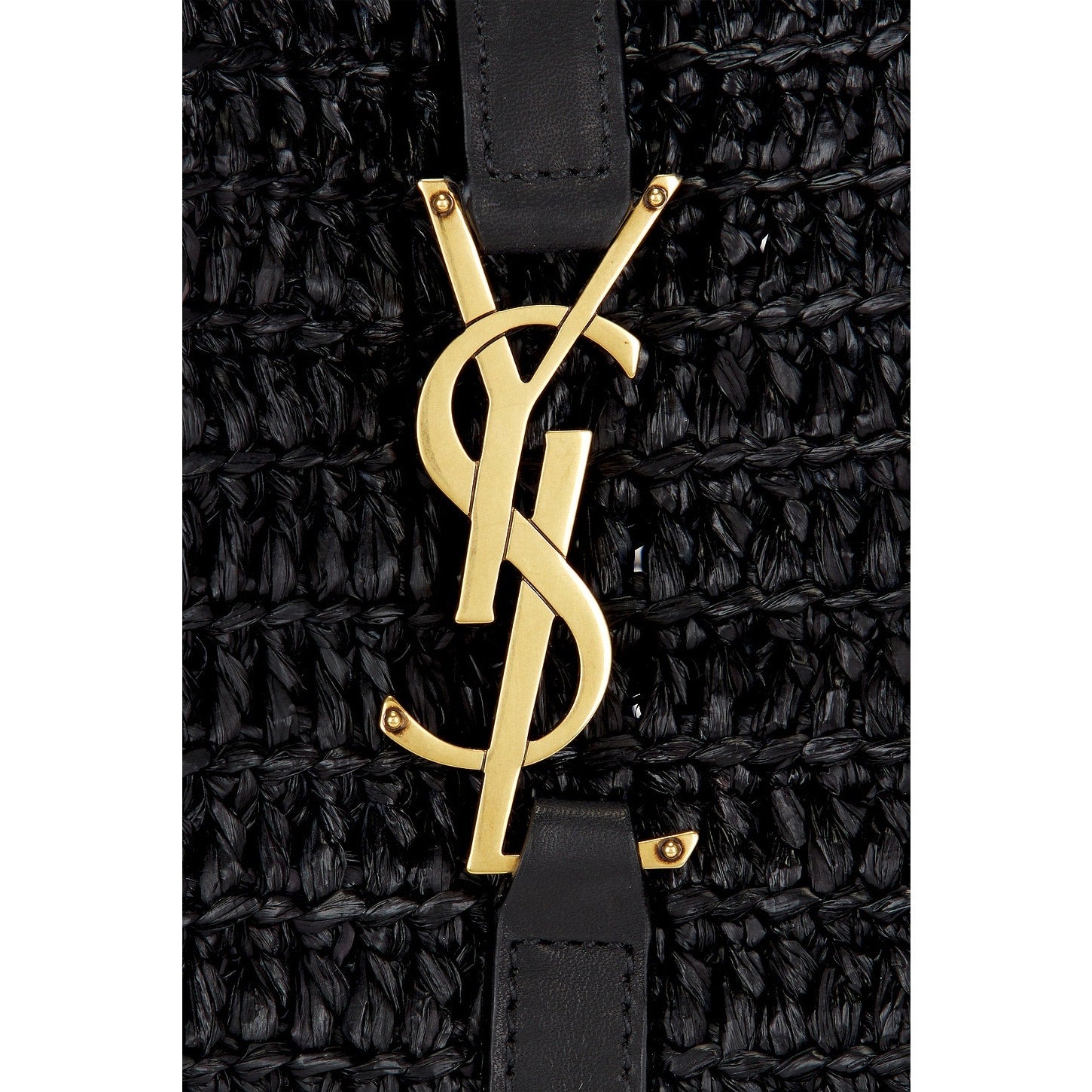 Saint Laurent Small Le 5 A 7 Hobo Crochet Leather Bag Black NWT