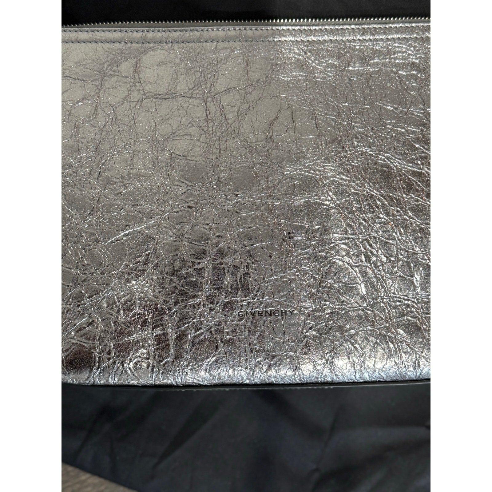 Givenchy Voyou metallic leather pouch NWT