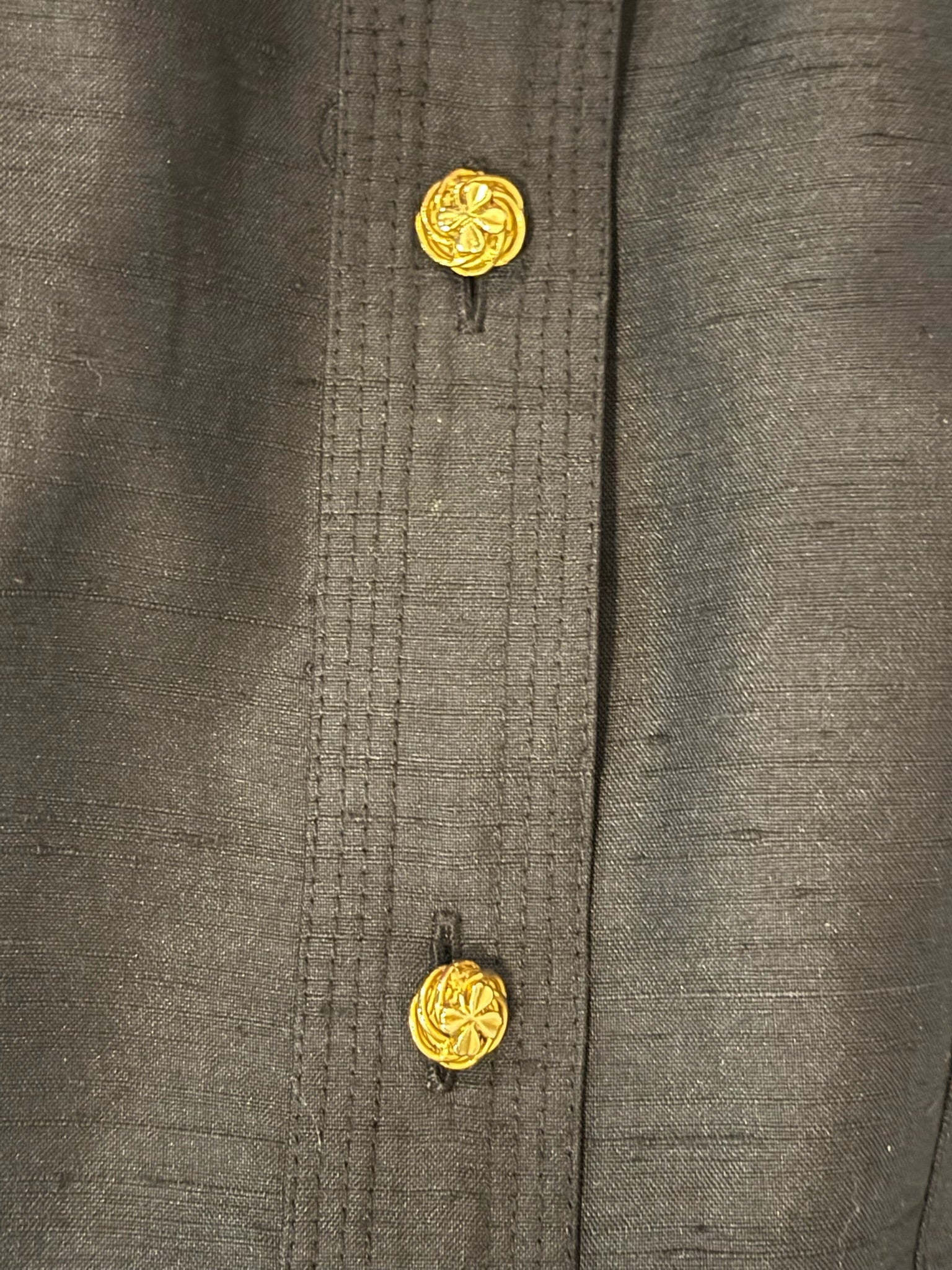 Chanel Black Gold Button Vest FR40